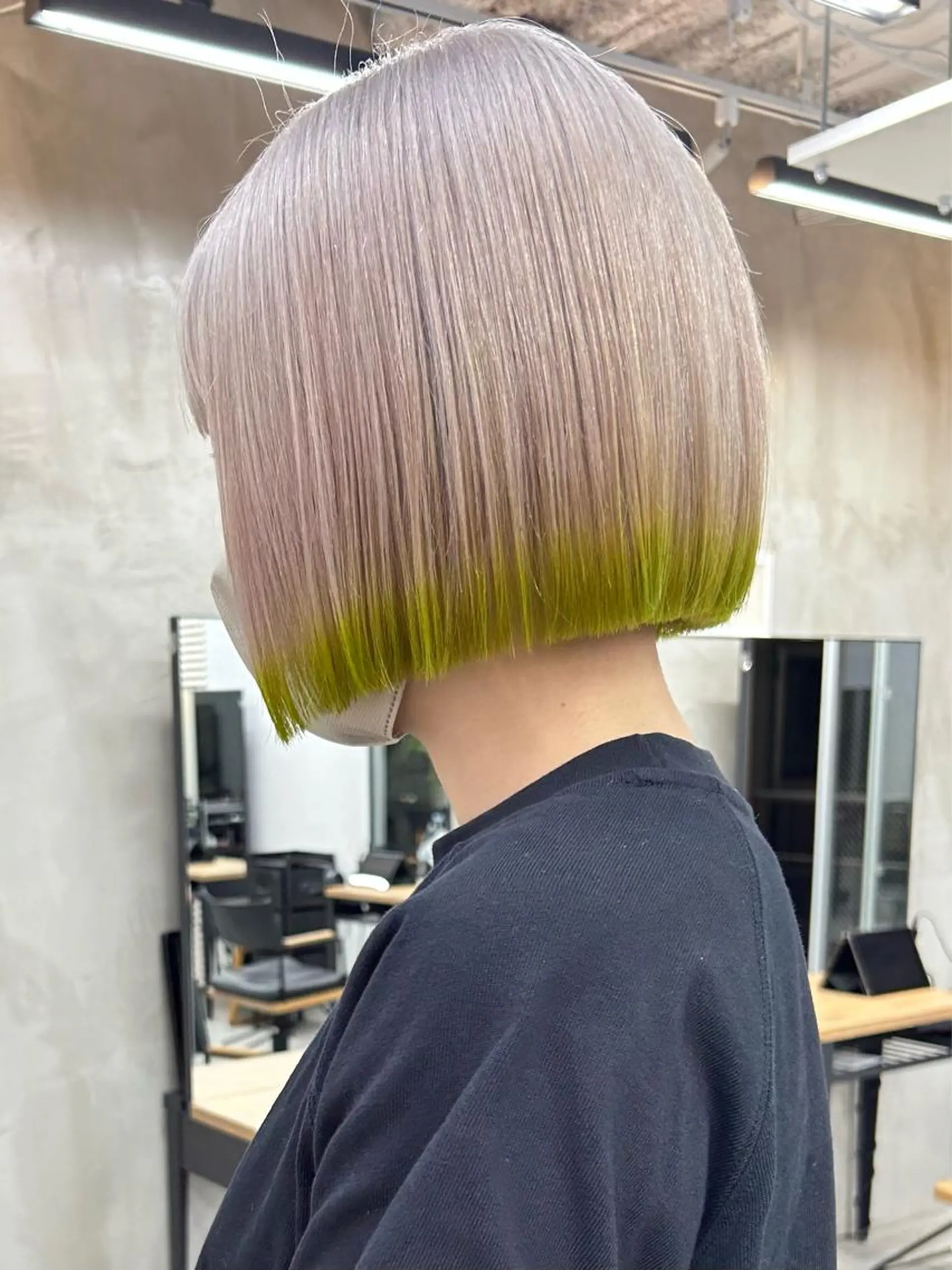 ミディアム カラー ハイトーンカラー ボブ カット ヘアカラー トリートメント 🧸艶々韓国ヘア 🧁mizunaのヘアスタイル