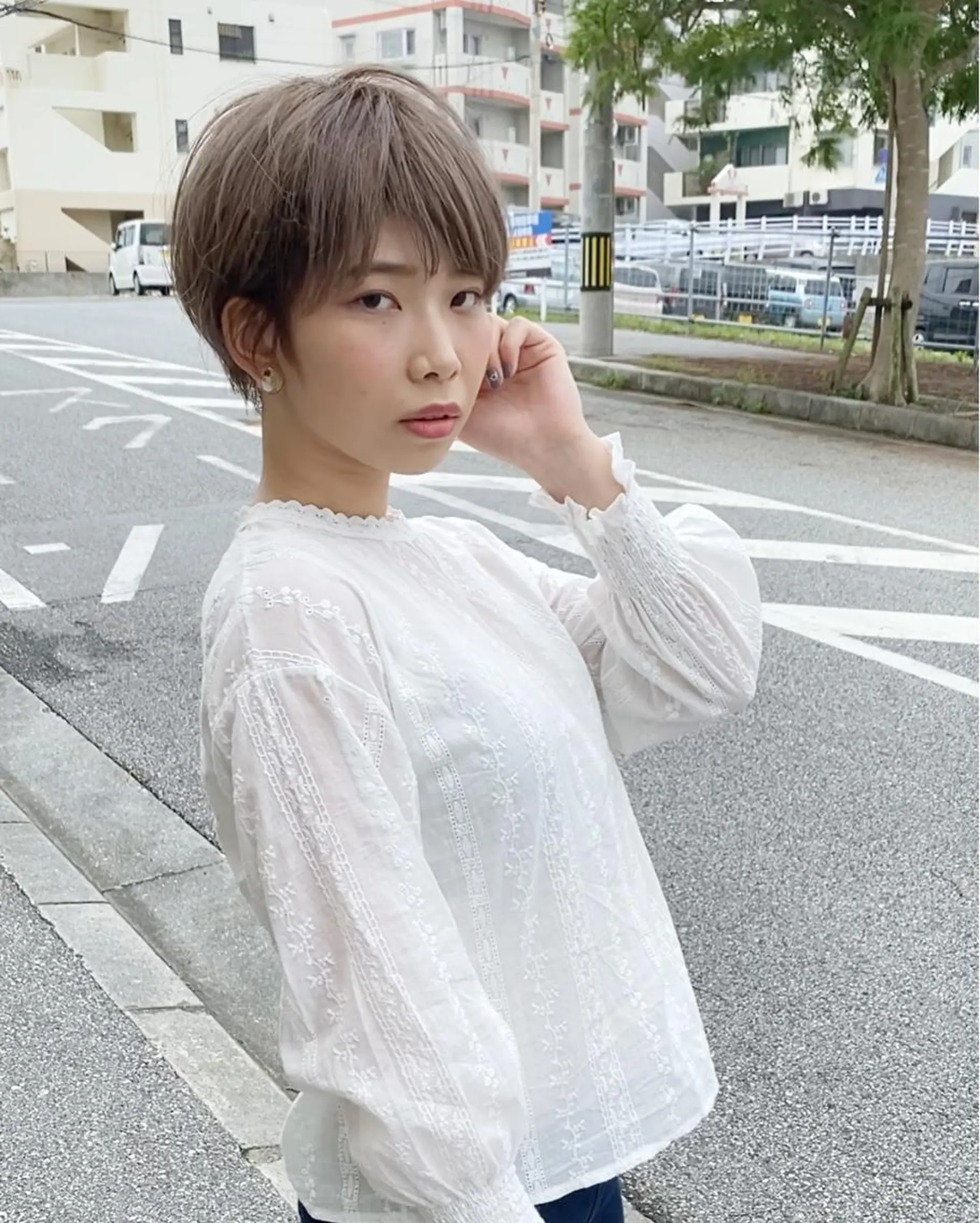 ショート カラー イルミナカラー カット ヘアカラー grand juteのヘアスタイル