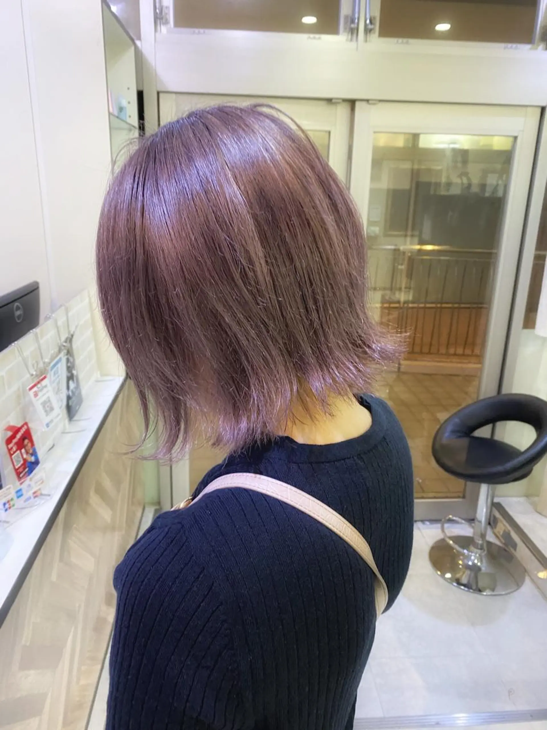 ミディアム カラー ダブルカラー ラベンダーカラー ラベンダーピンク ピンクカラー ショート/ハイライト /白髪ぼかし🌿松本のヘアスタイル