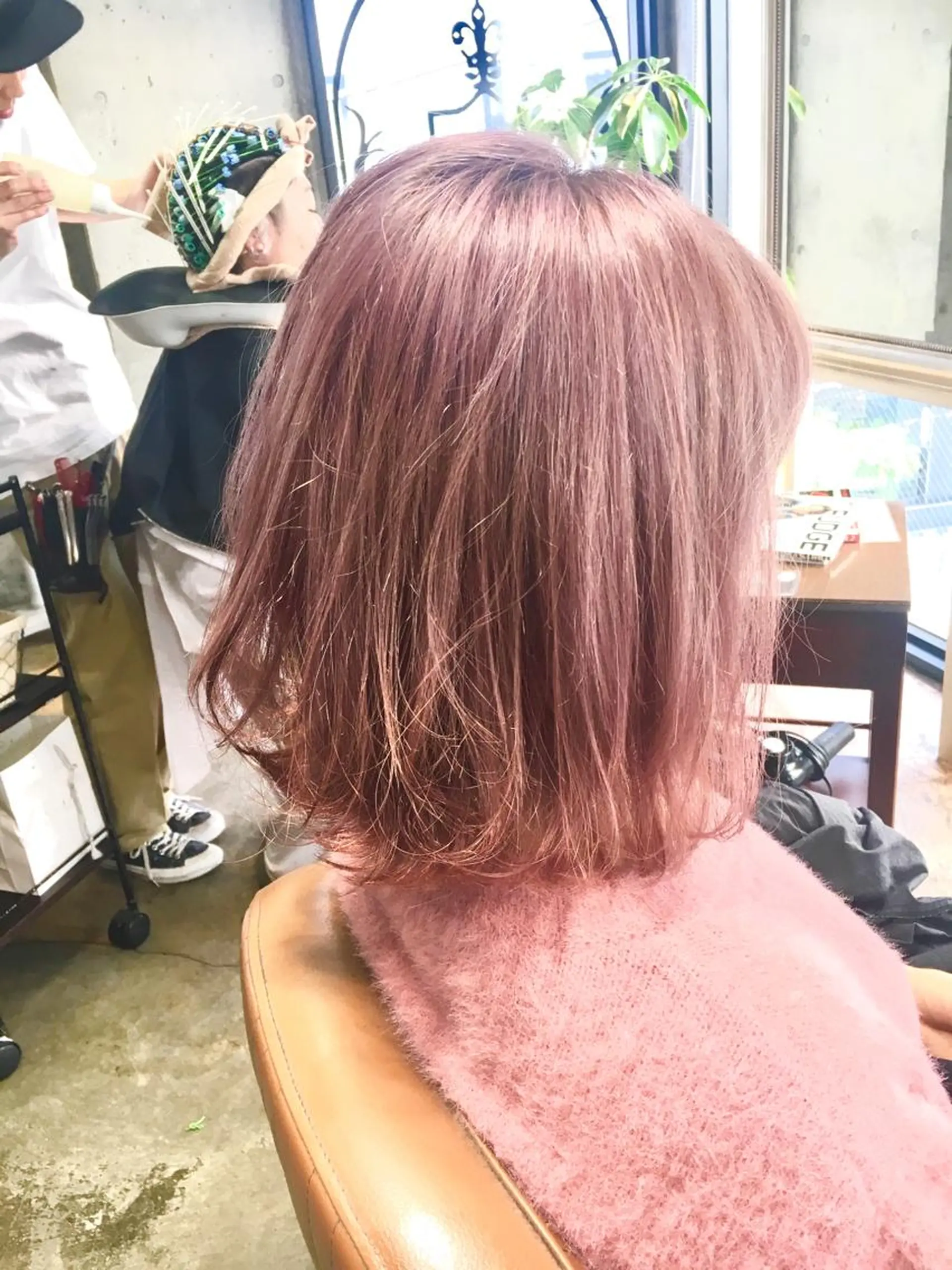 ショート カラー ピンクカラー ボブ 北條 優輝のヘアスタイル