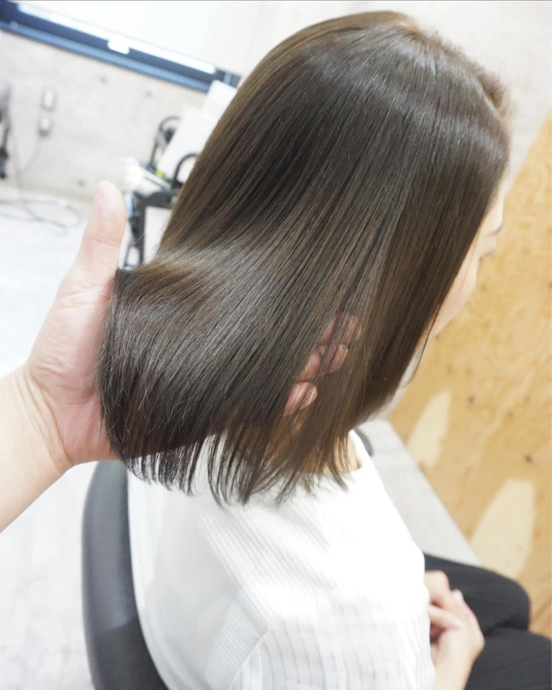 ミディアム トリートメント カット 縮毛矯正 トリートメント hair teria ryu 大塚のヘアスタイル