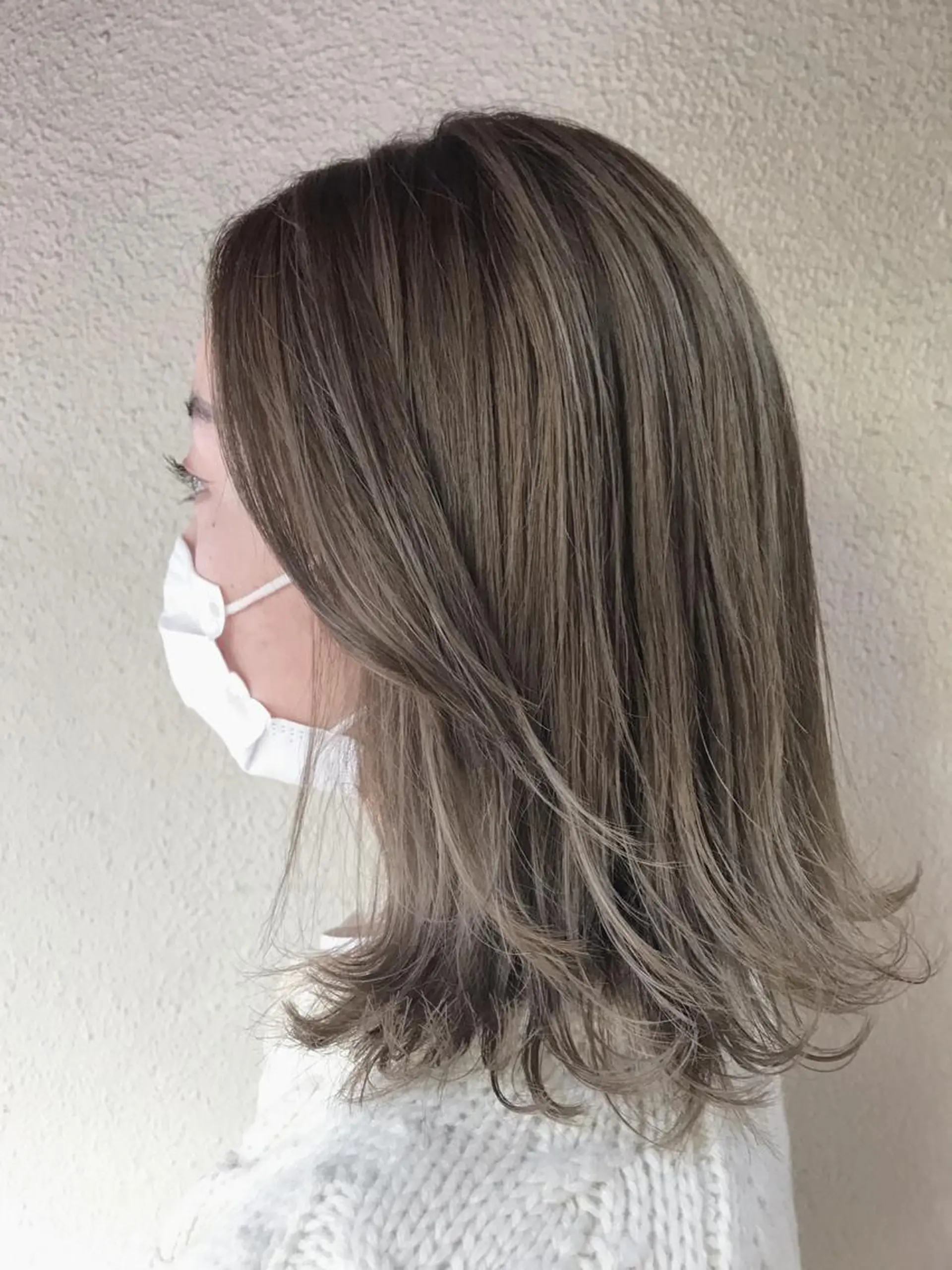 ミディアム カラー ベージュカラー ハイライトカラー ハイライト 似合わせカット カット ヘアカラー 清水　ちひろ ✄トップスタイリストのヘアスタイル