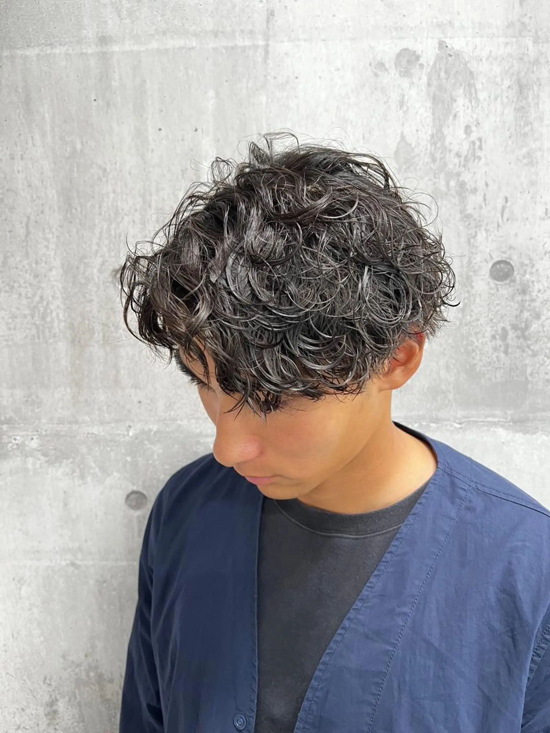 セミロング カラー メンズ カット パーマ newi ナカノのヘアスタイル