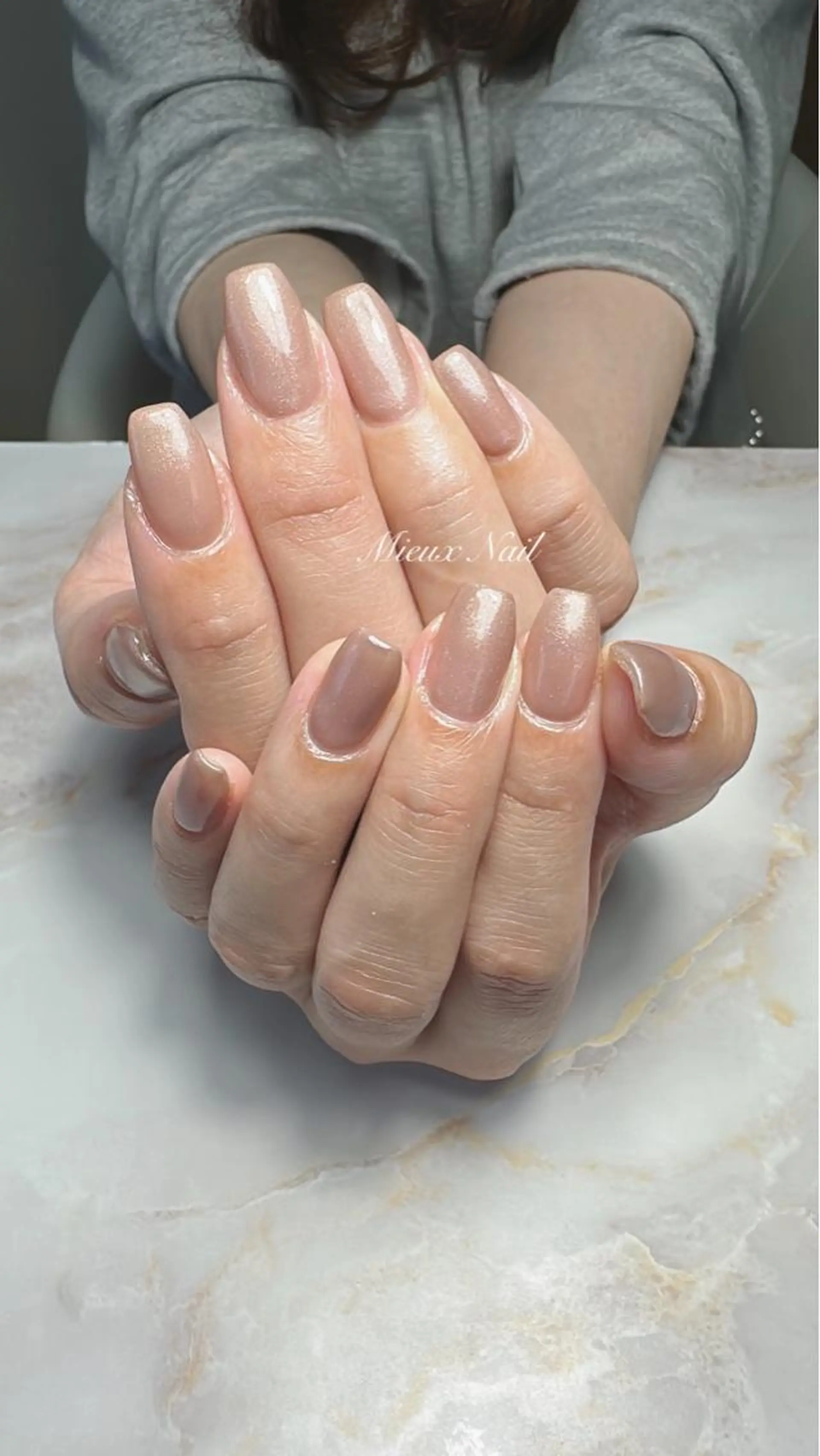 ネイル ブルー オフィスネイル ワンカラーネイル シンプルネイル 春ネイル ハンドネイル 市川 麻衣子のネイルデザイン