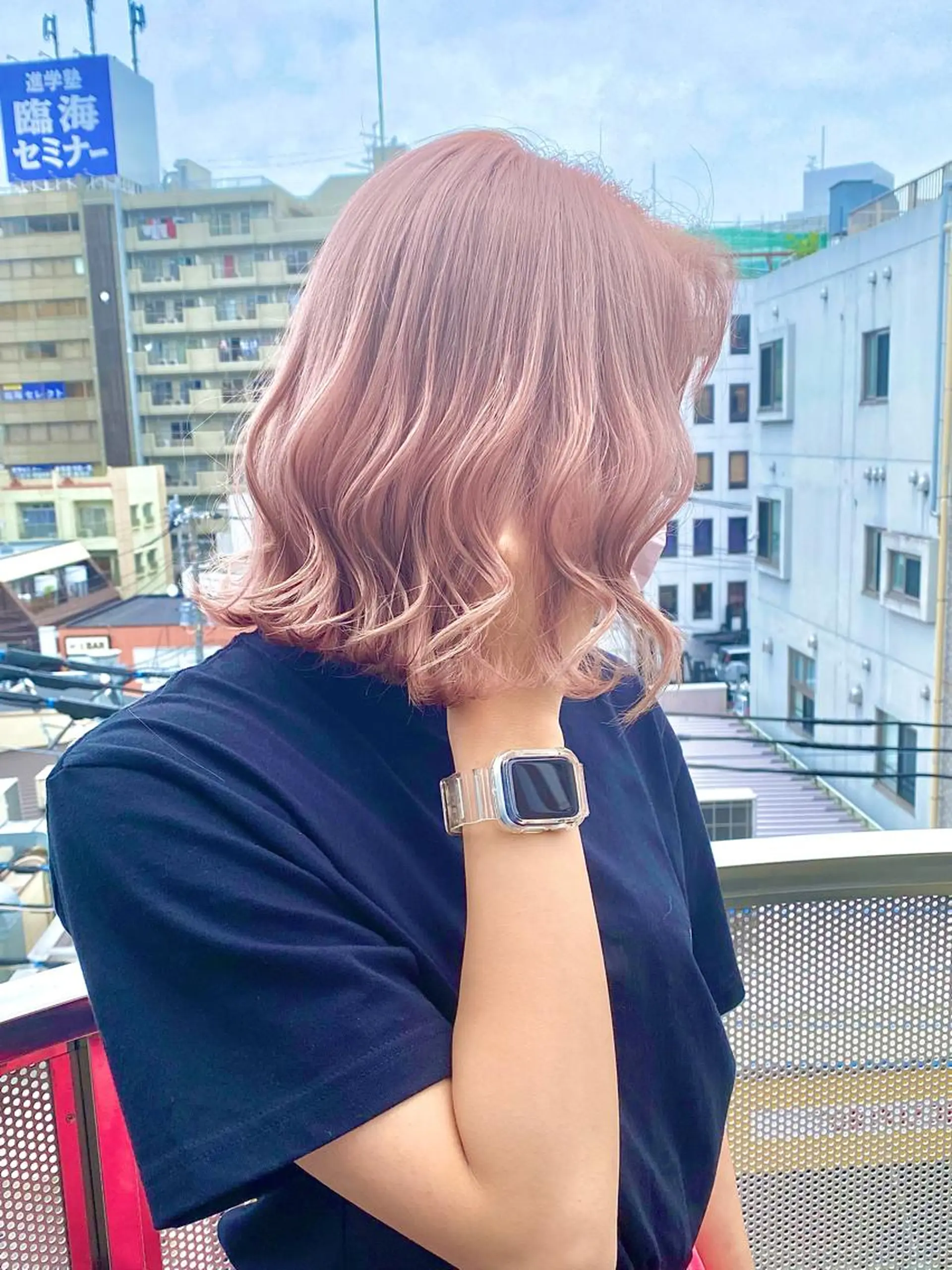 セミロング カラー ベージュカラー ピンクカラー ピンクベージュ ホワイトピンク ホワイトピンクベージュ ヘアカラー トリートメント ヘアセット 💘カラー特化美容師 尾崎拓己のヘアスタイル
