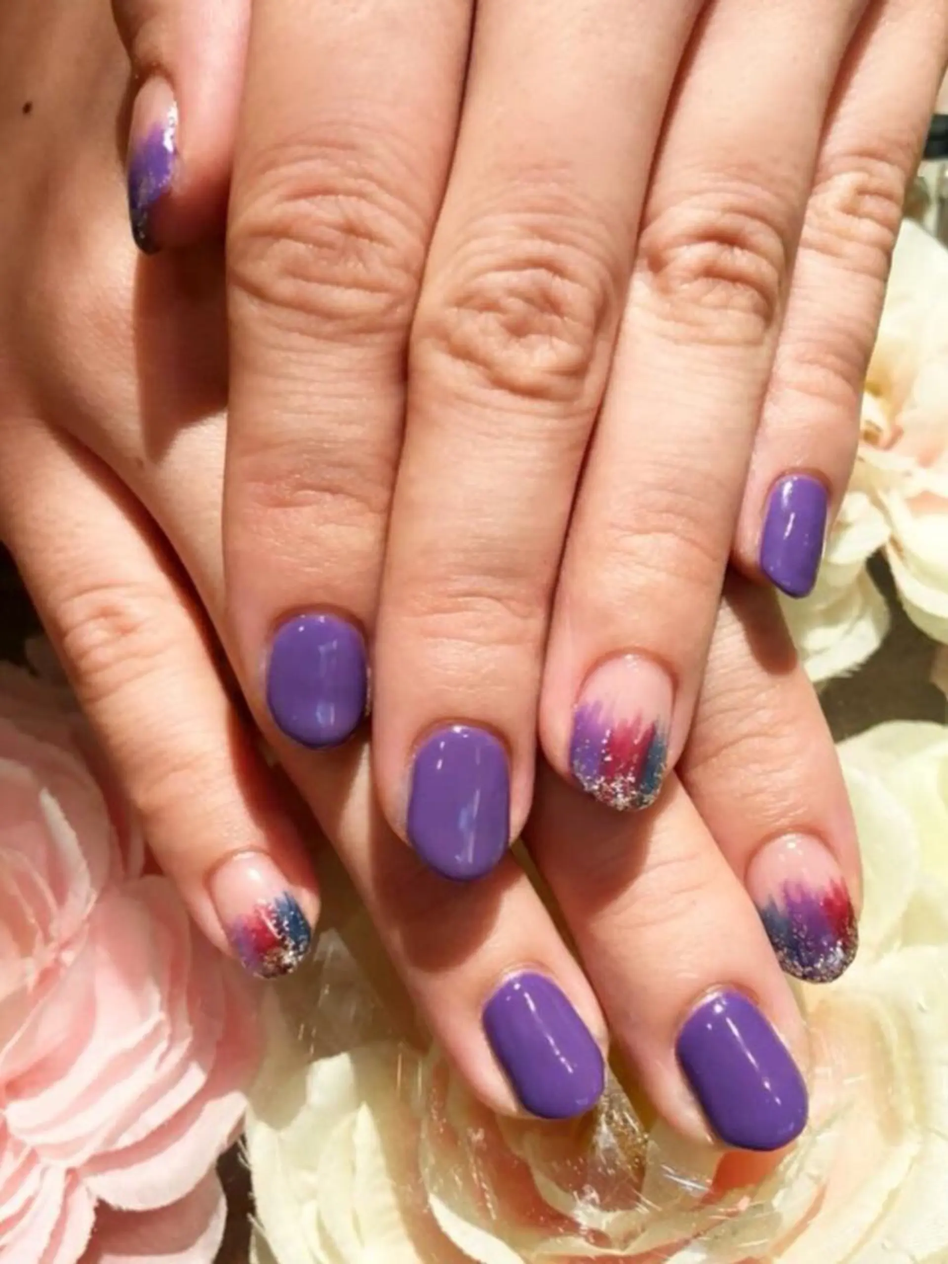 ネイル ラメ(グリッター) シルバー jamspark ✨のネイルデザイン