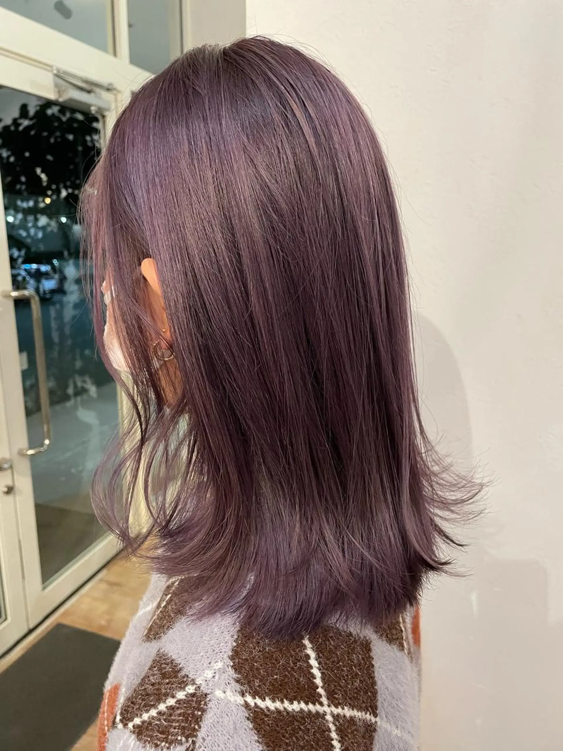 ミディアム カラー ラベンダーカラー 錦 茉李のヘアスタイル