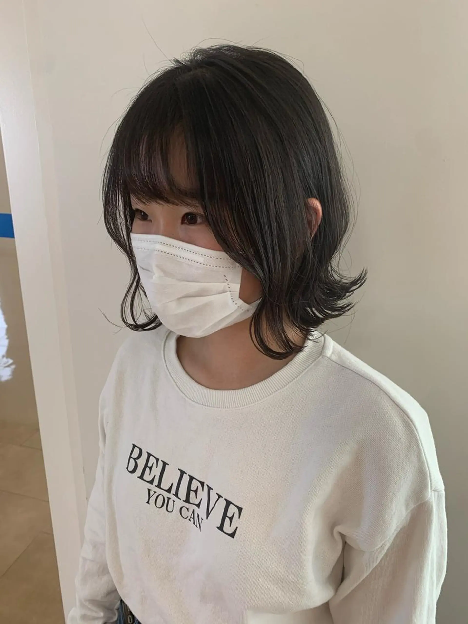 ショート カット 顔まわりカット✄ ベージュカラー🧸のヘアスタイル