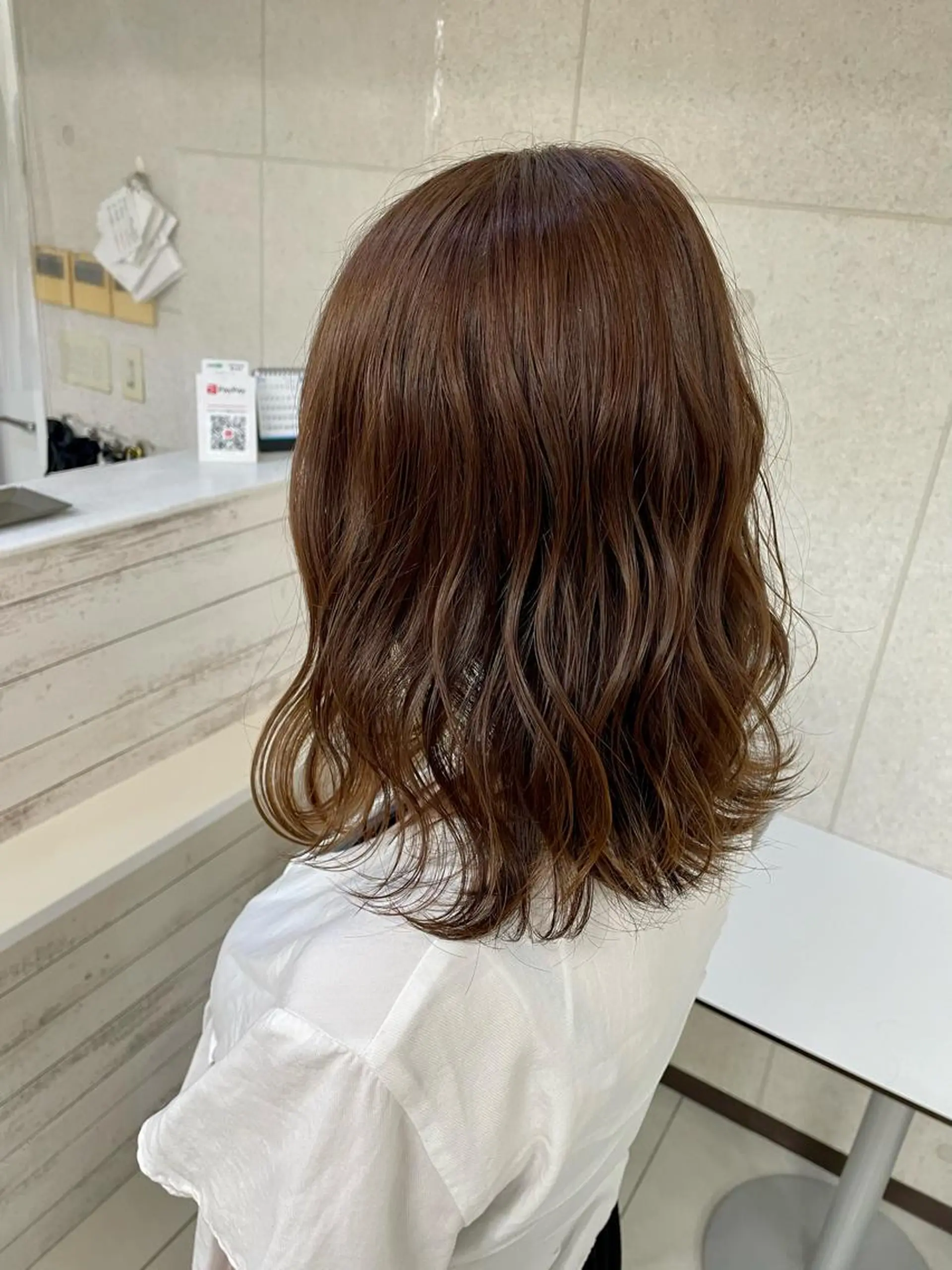 セミロング カラー 簡単スタイリングヘア 💫ﾖｺﾊｼのヘアスタイル