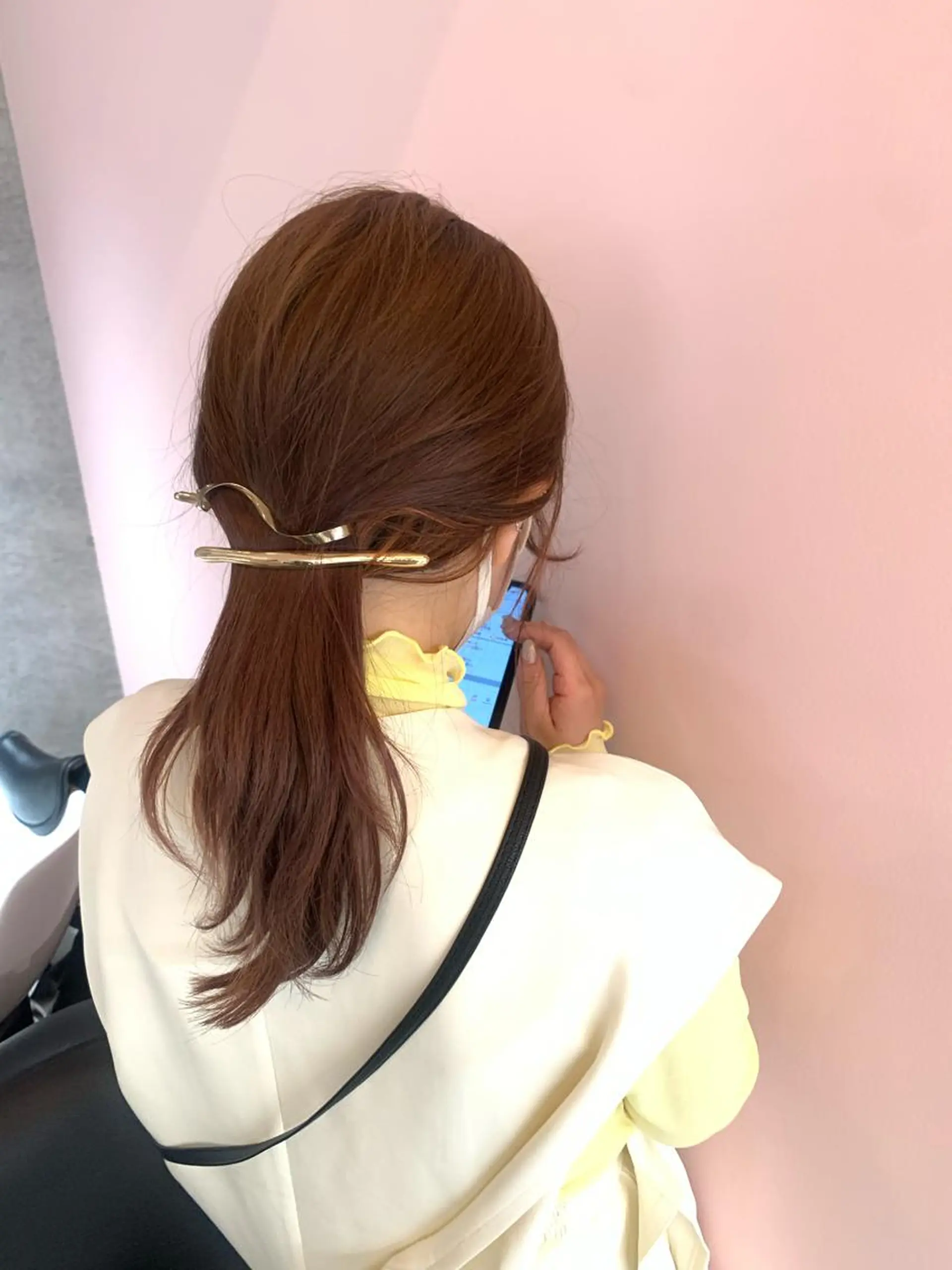 ロング カラー ブラウンカラー マロンブラウン カット ヘアカラー 福崎 真奈のヘアスタイル
