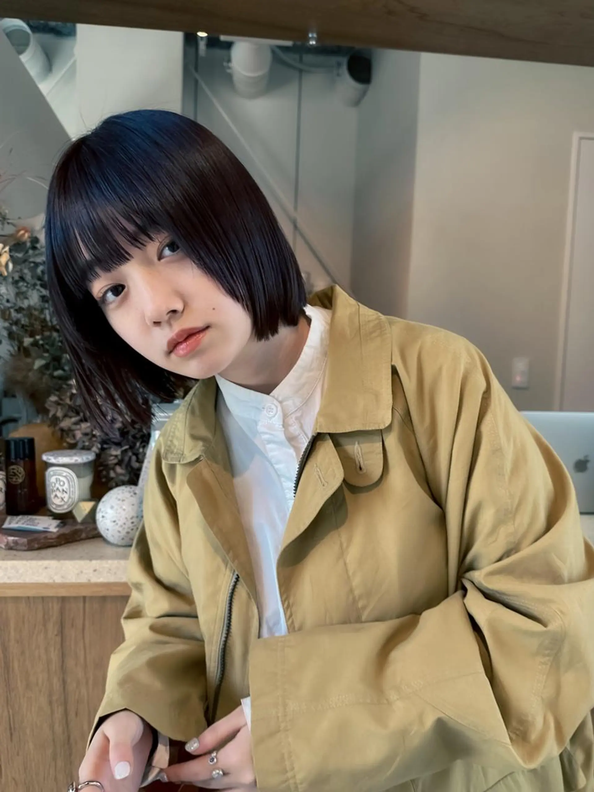 ミディアム カット ヘアカラー 縮毛矯正 トリートメント yelm (official)のヘアスタイル
