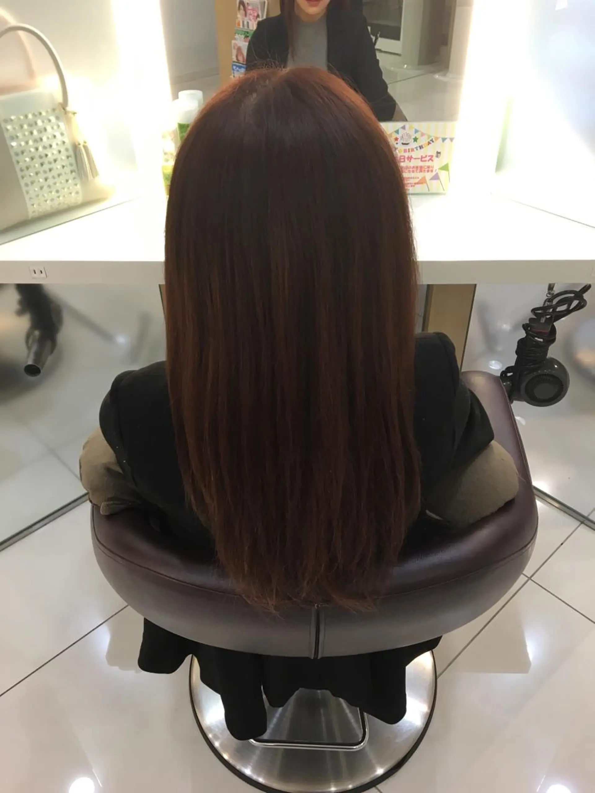 ロング カラー ブラウンカラー ピンクカラー ピンクブラウン 広がり毛特化 頭身浴/ 中田のヘアスタイル