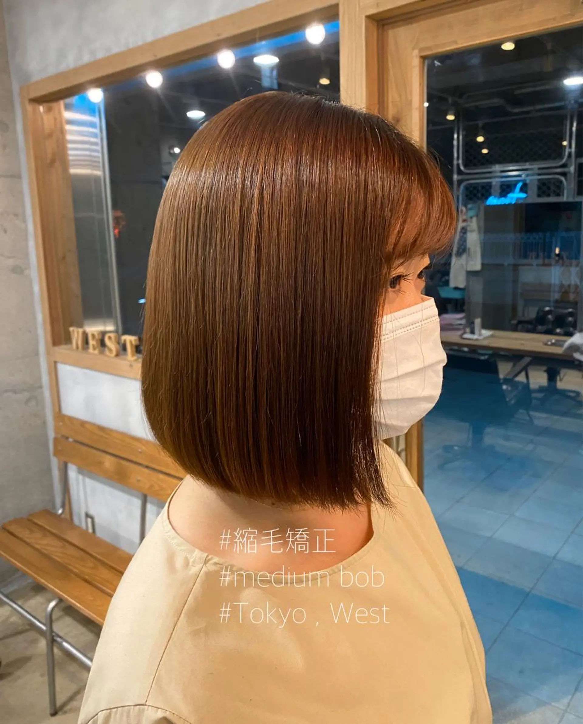 ミディアム パーマ 縮毛矯正 竹嶌 健吾のヘアスタイル