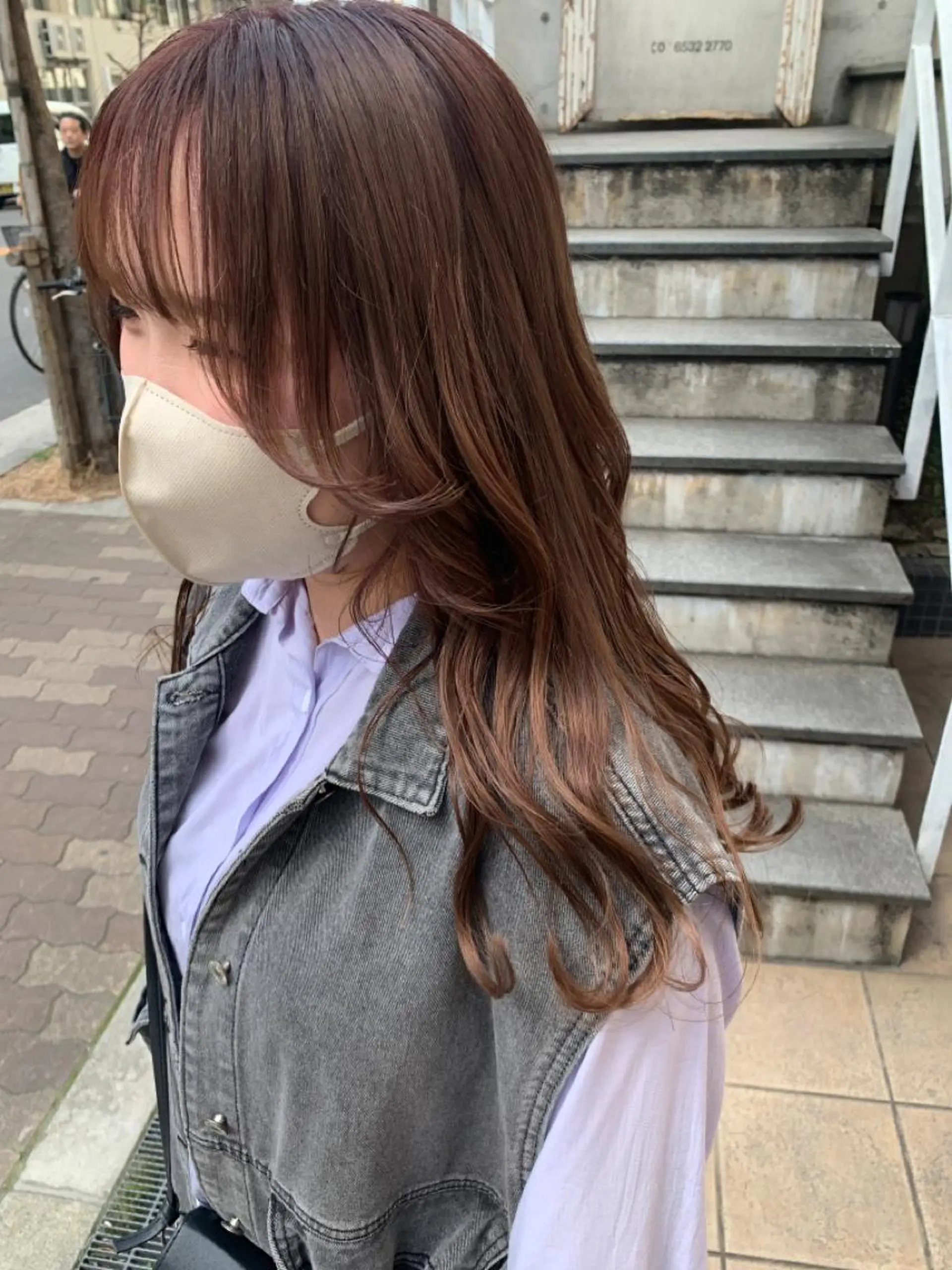 ロング カラー ヘアアレンジ キッズ ショートボブ バレイヤージュ ブリーチ ケアブリーチ 透明感カラー 🌈難波🌈ベージュ カラー【ヒロム】のヘアスタイル