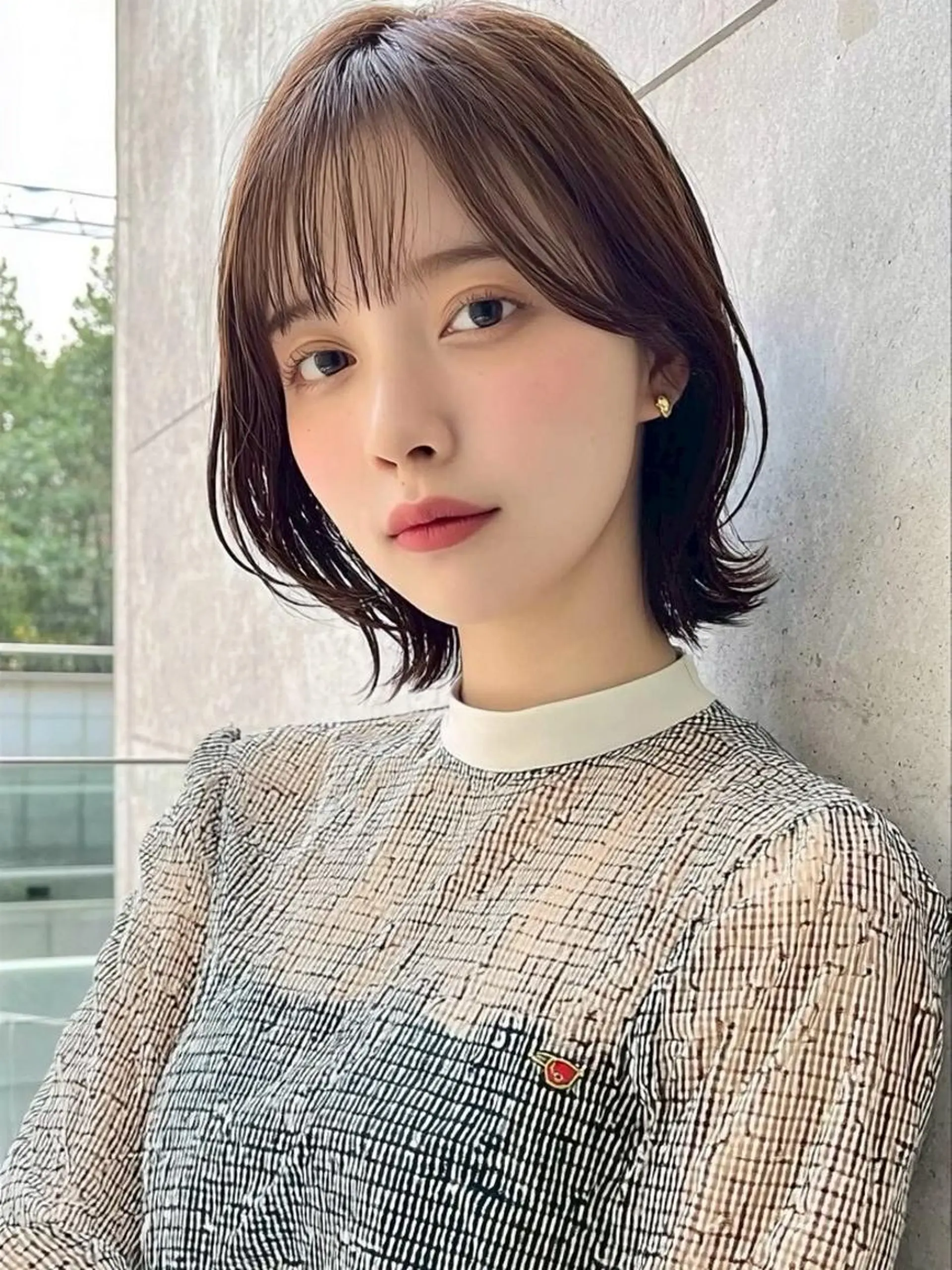 ミディアム 切りっぱなしボブ ショートボブ ボブ 髪質改善 縮毛矯正 ✨髪質改善ストレート ✨/ミヤビのヘアスタイル