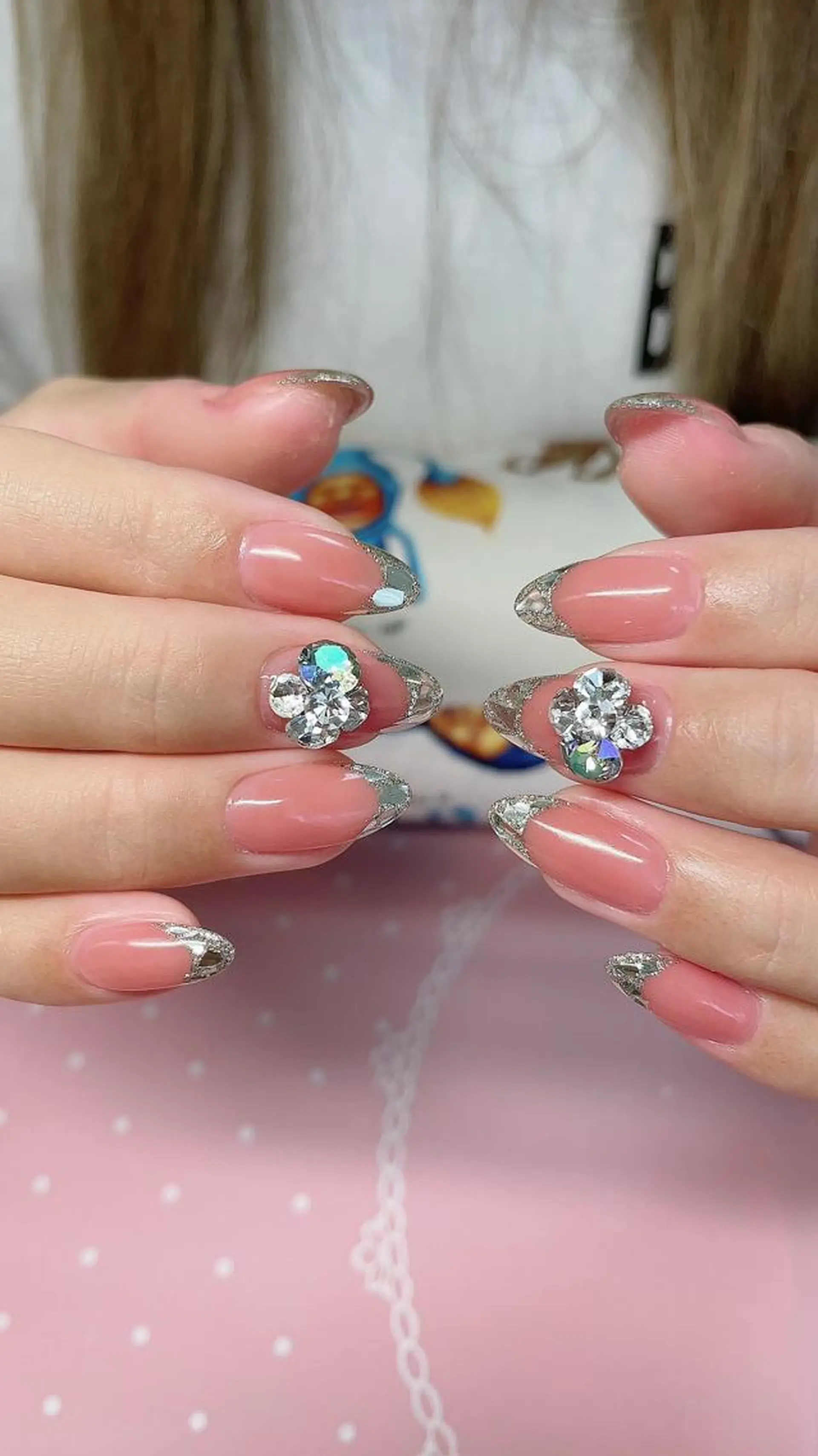 ネイル フレンチネイル ガラスフレンチ Sunnynail  サニーのネイルデザイン