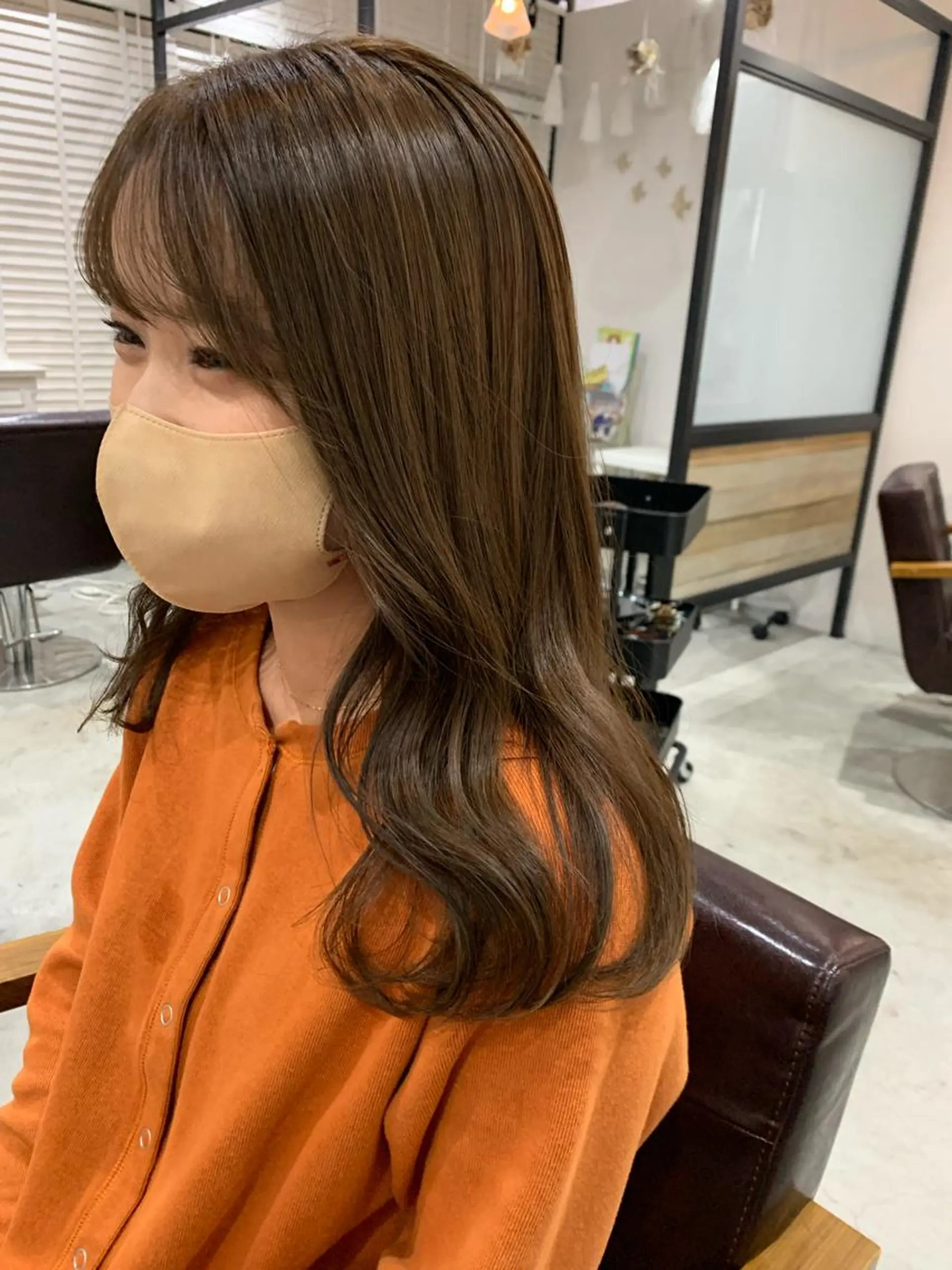 セミロング カラー ヘアアレンジ カット ヘアカラー トリートメント kei/透明感カラー /ベージュ/ブリーチのヘアスタイル