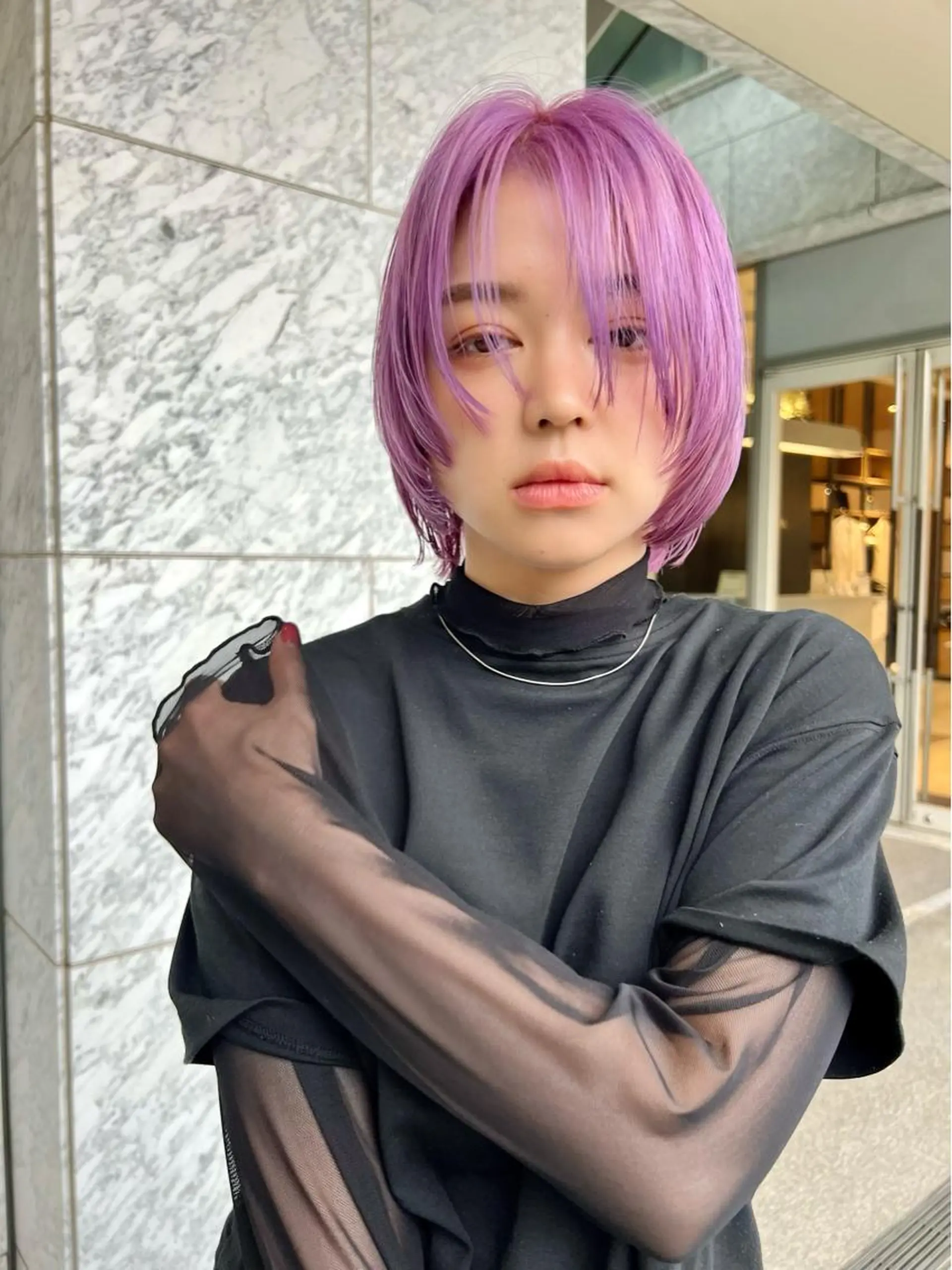 ショート カラー ブリーチ ヘアカラー SHEA.学芸大学所属・一箭 恵梧/ロングヘアのヘアスタイル