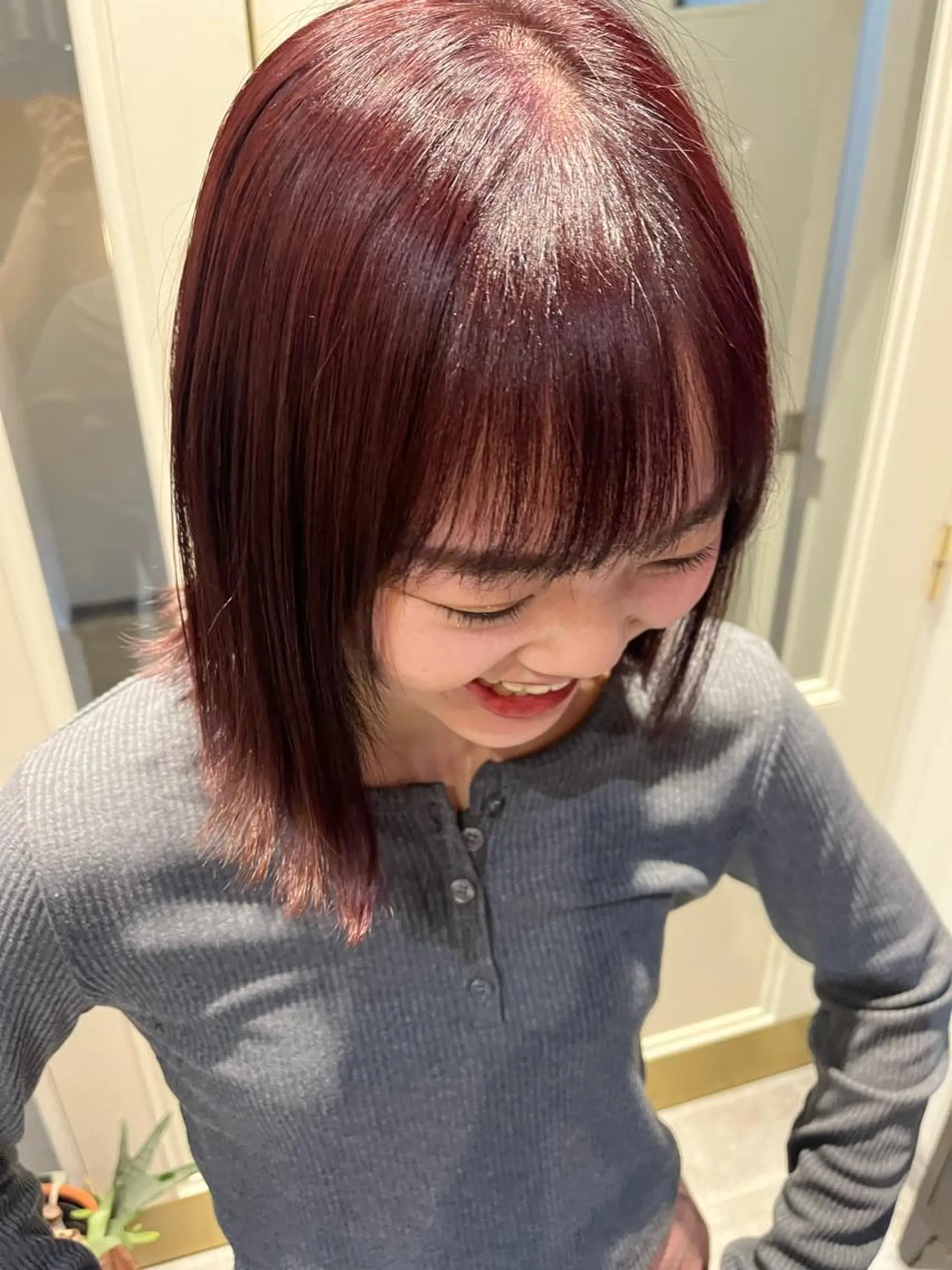 ミディアム ヘアカラー SIKI yuuna モテ韓国ヘア☁️のヘアスタイル