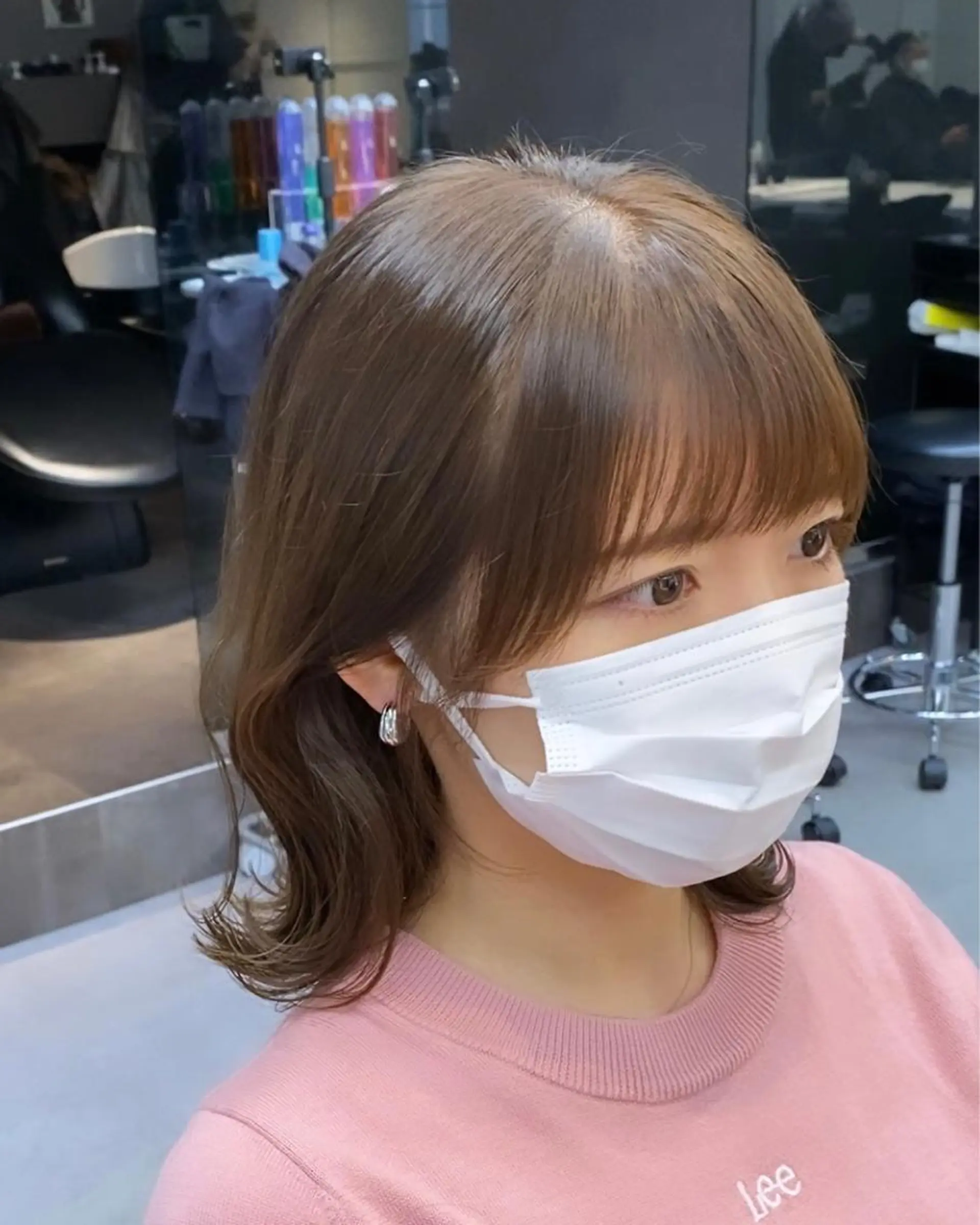ミディアム カラー 小顔カット レイヤーと顔まわり 大好き❣️関口拓馬のヘアスタイル