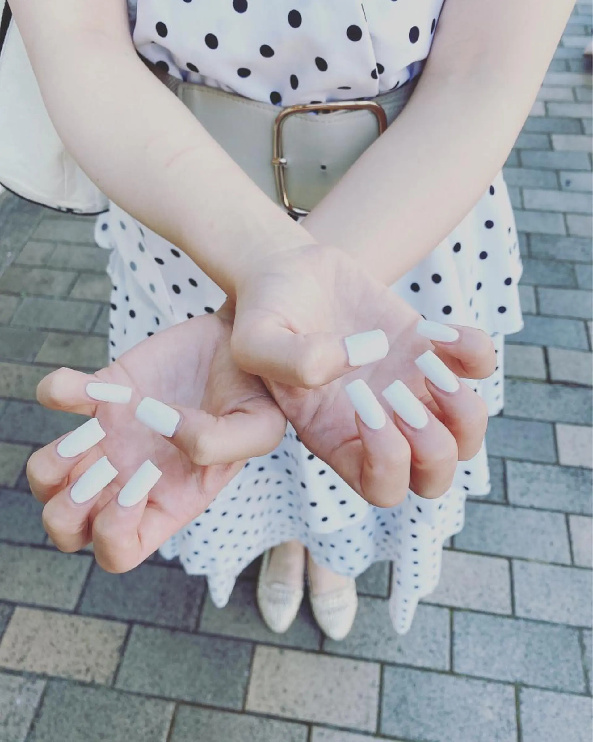 ネイル ワンカラーネイル ホワイト ハンドネイル フットネイル ハンドケア nail salon  AlgeTy所属・✴︎:.｡. MAKI.｡.:✴︎のネイルデザイン