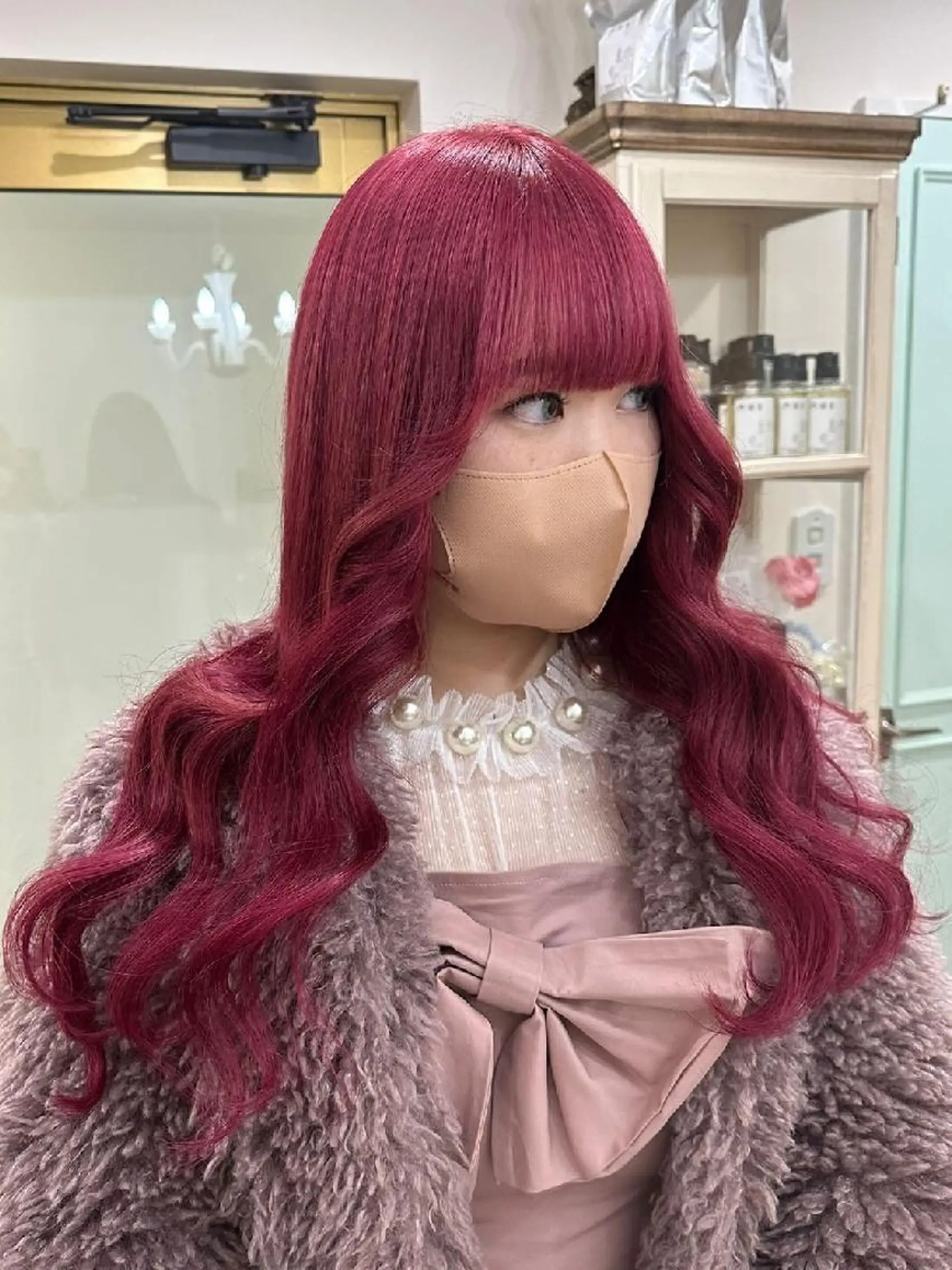 ロング カラー レッドカラー ORIKA 美容室のヘアスタイル