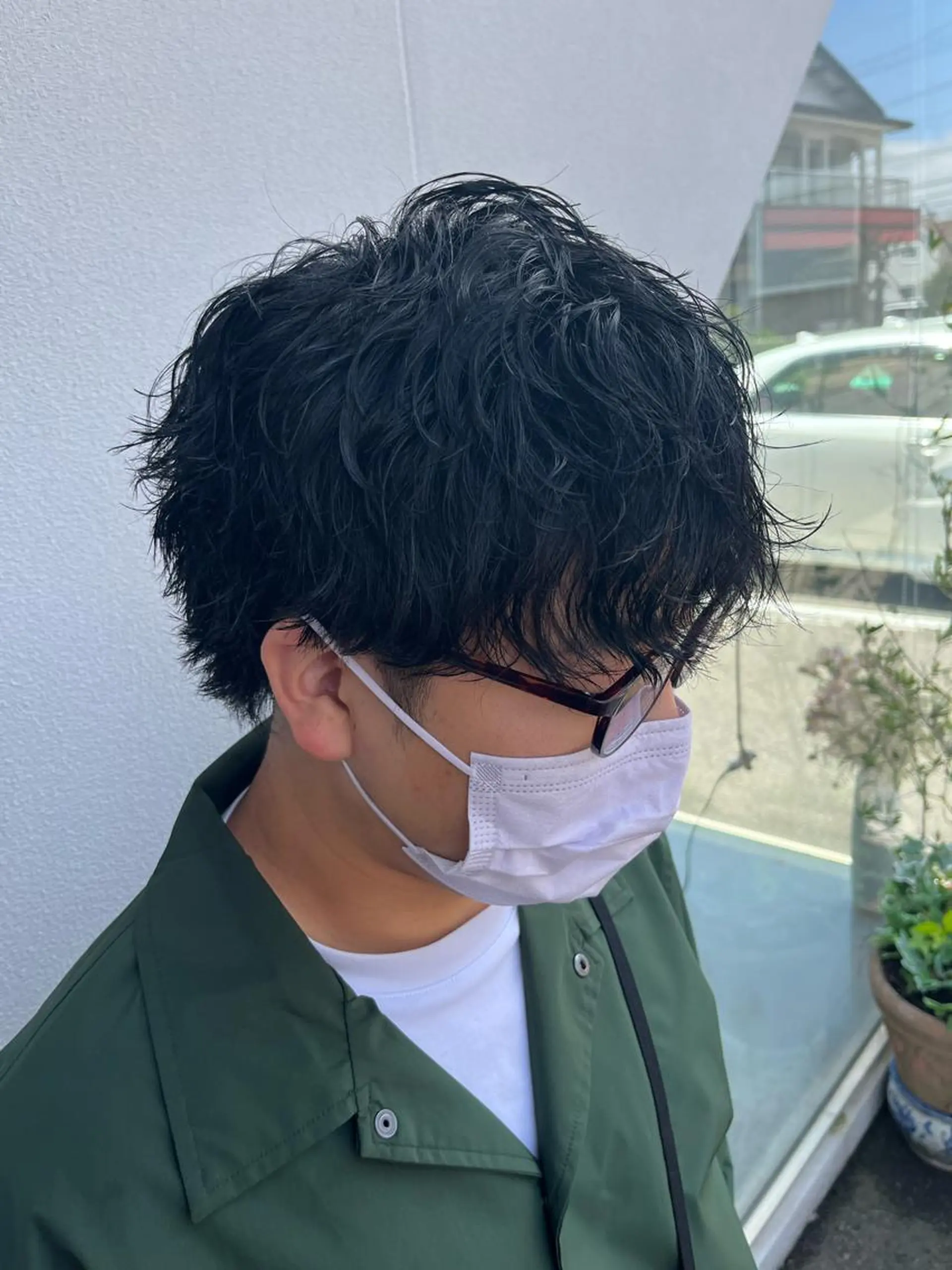ショート パーマ メンズ メンズパーマ メンズウルフカット ウルフカット APREKO RIKUのヘアスタイル