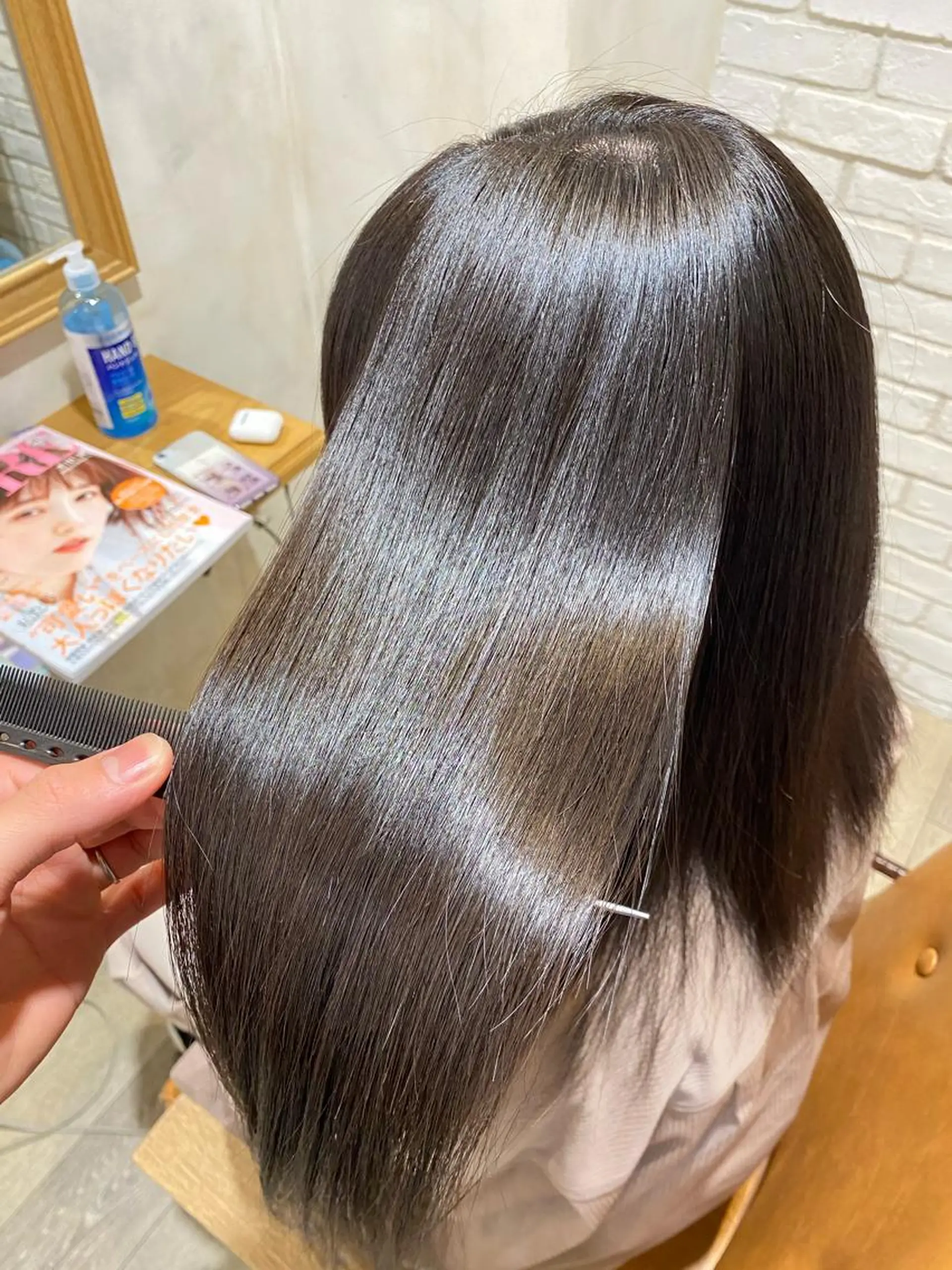 セミロング カラー パーマ メンズ 縮毛矯正 安部 真輝のヘアスタイル