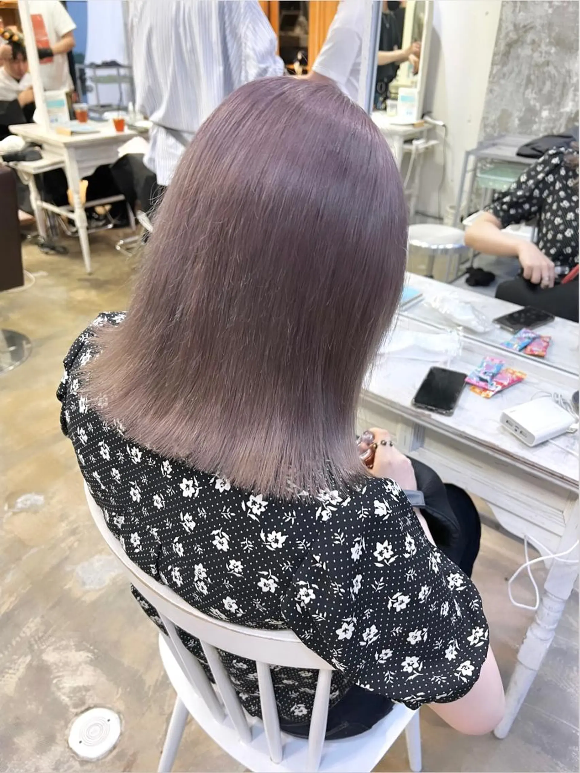 セミロング パーマ ヘアアレンジ ツガミ リナのヘアスタイル