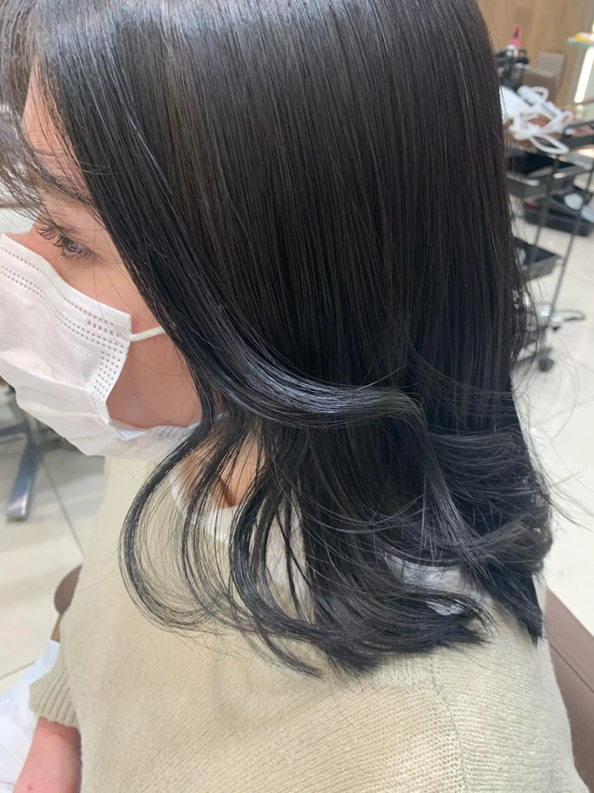 セミロング カラー パーマ 美髪×縮毛矯正 水上真由美😘のヘアスタイル