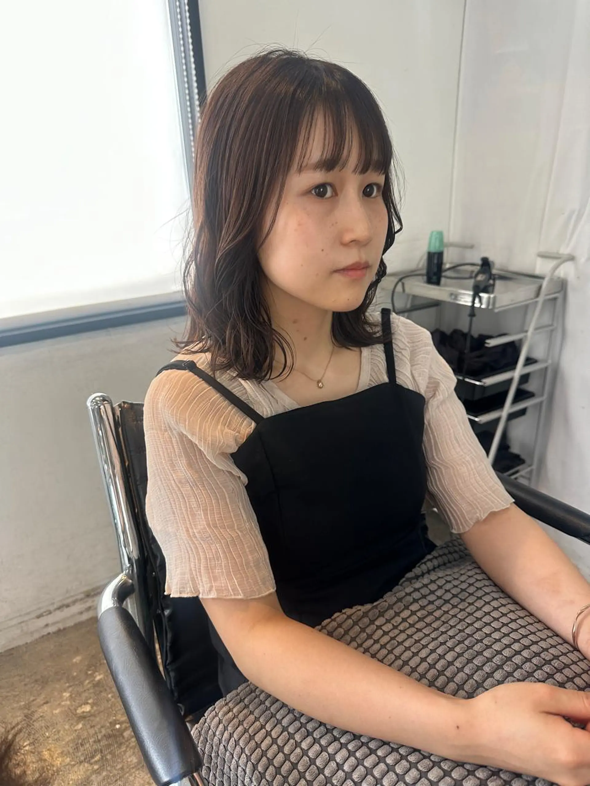 ミディアム カラー ヘアアレンジ アッシュ アッシュブラウン ブラウンカラー カット ヘアカラー トリートメント ヘアセット stylist/蛯谷 珠里のヘアスタイル