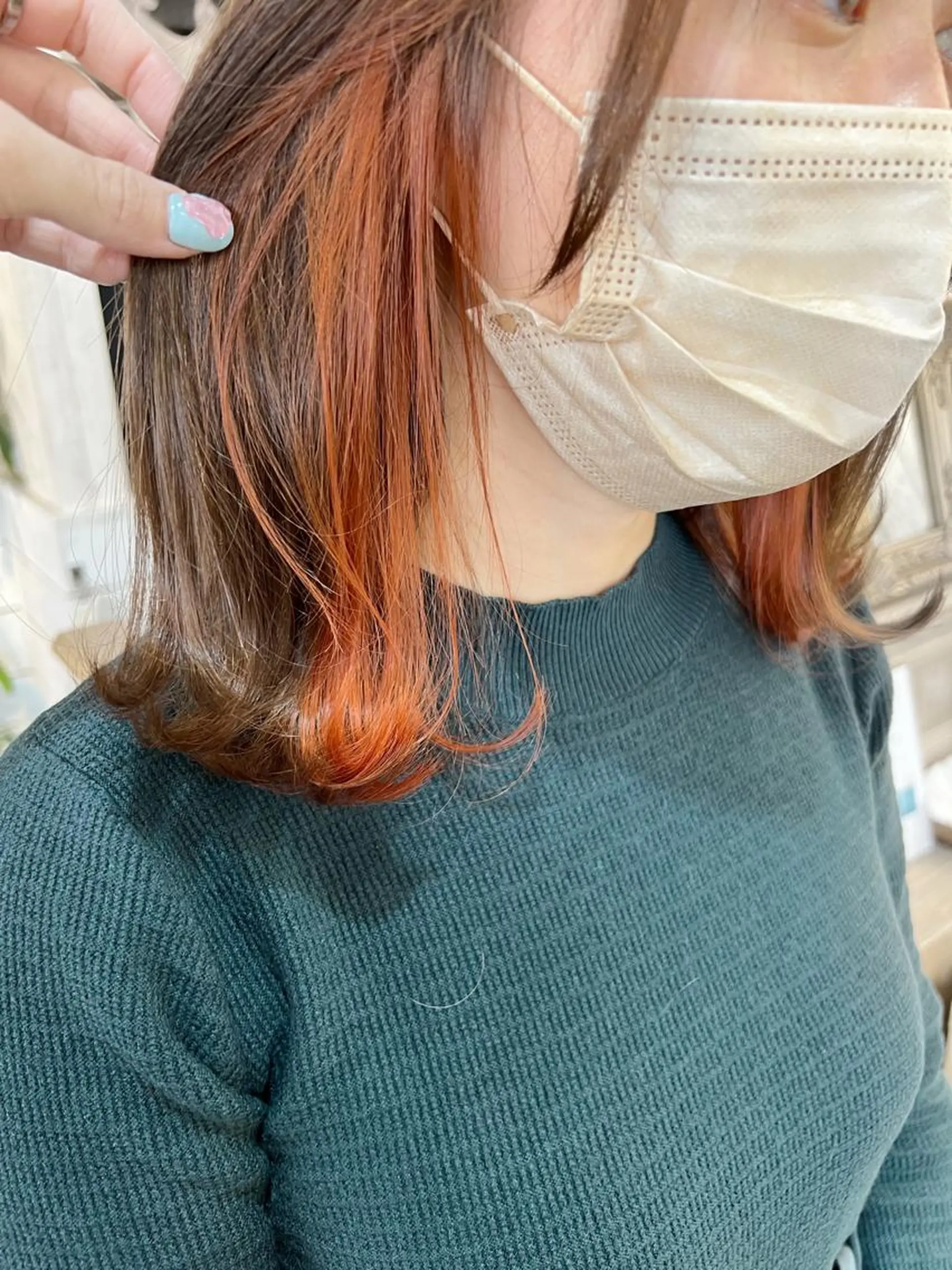 ミディアム カラー ダブルカラー イヤリングカラー ハイライトカラー イルミナカラー インナーカラー ダブルカラー　/ インナーカラーMiiのヘアスタイル