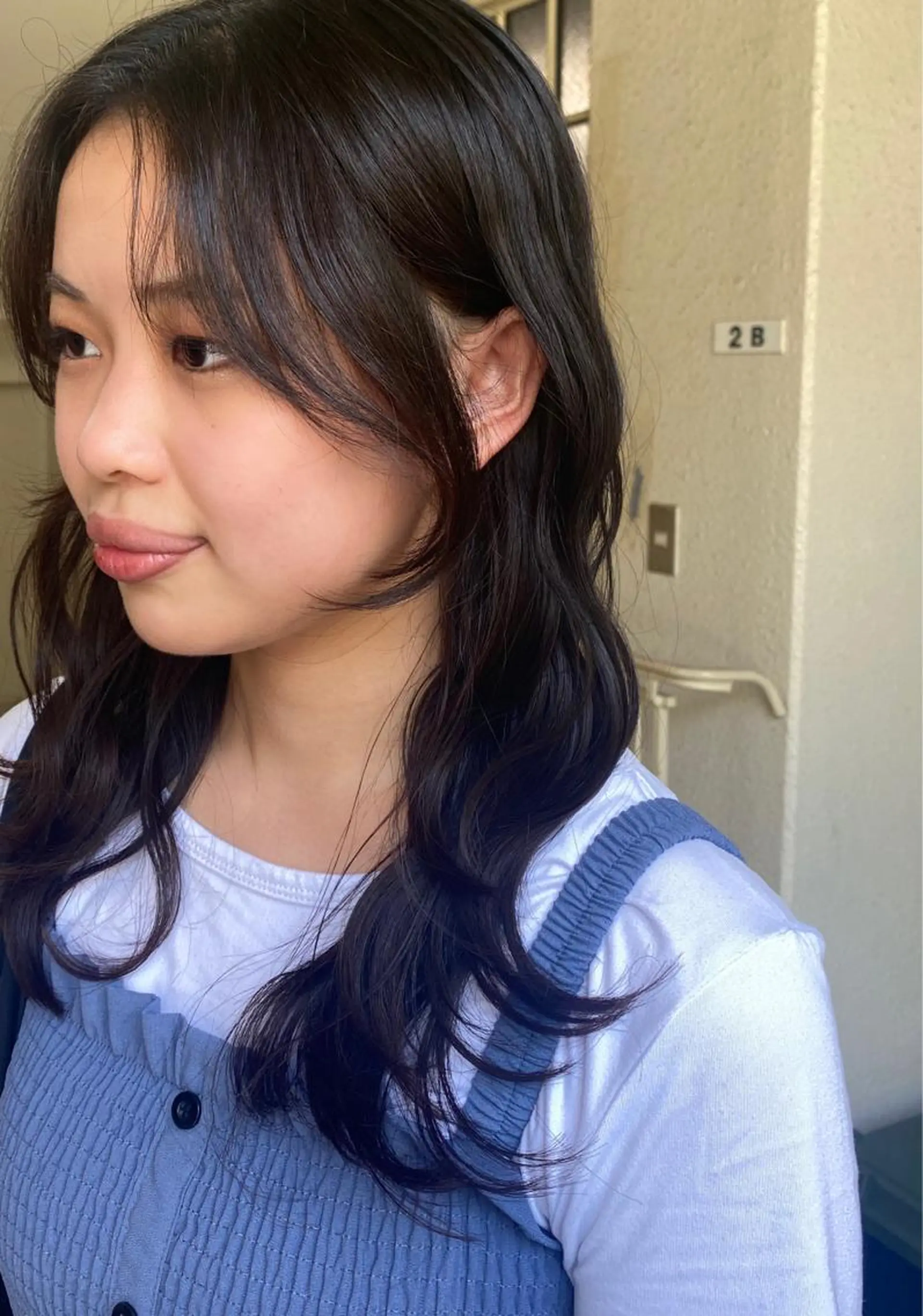 ミディアム カラー ヘアアレンジ アッシュ アッシュグレー アッシュグレージュ バレイヤージュ ミストバング カット ヘアカラー トリートメント 🌟🍒ハイトーン 韓国ヘア/ユウミのヘアスタイル