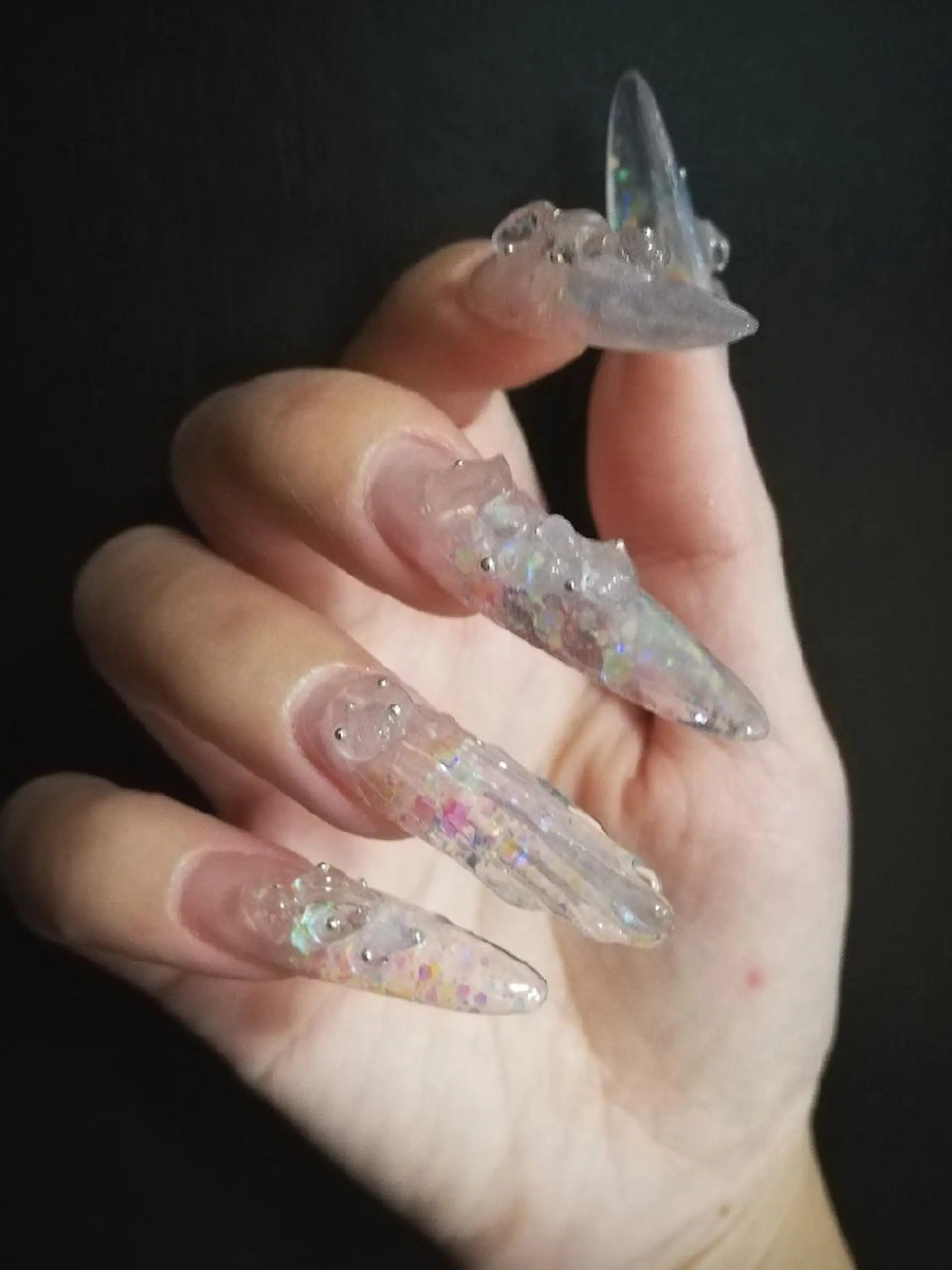 ネイル ロング 氷ネイル・うるうるネイル BlissNail ブリスネイルのネイルデザイン