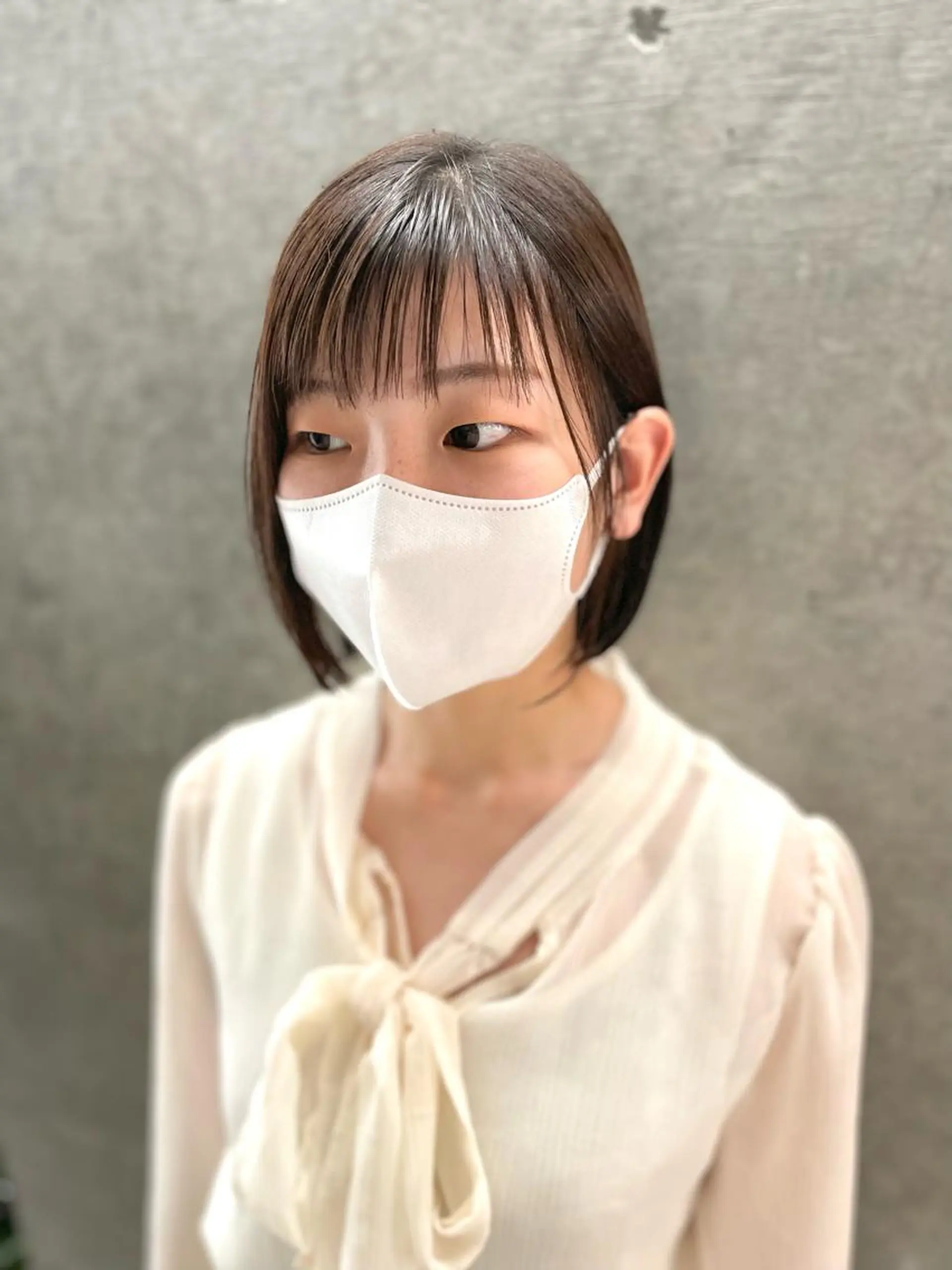 ショート アッシュ ボブ くびれヘア ハイライト レイヤーカット 表参道/髪質改善/ 透明感/遠藤良祈のヘアスタイル