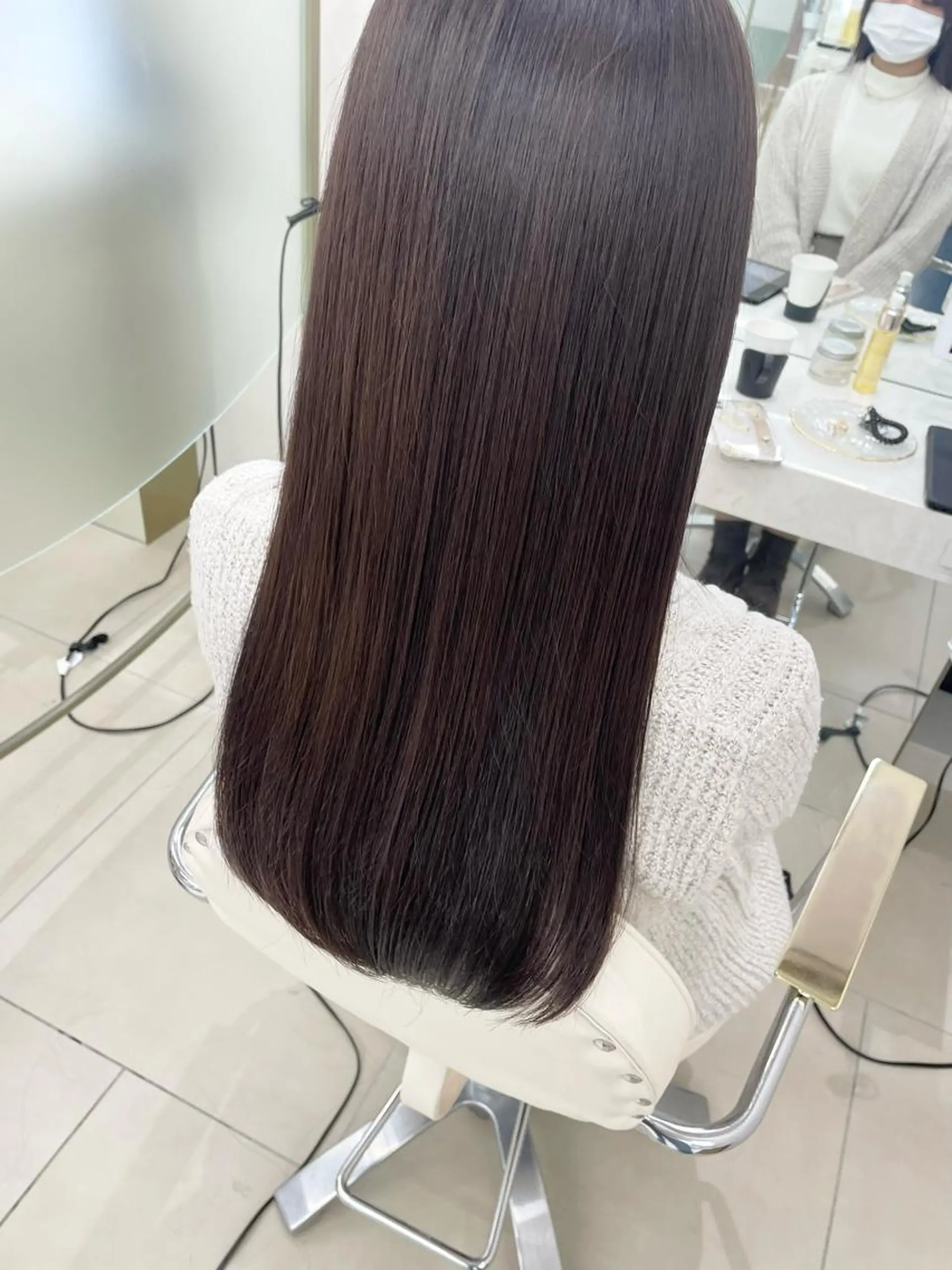 ロング カラー 縮毛矯正 トリートメント 透明感カラー 🩰あさのヘアスタイル