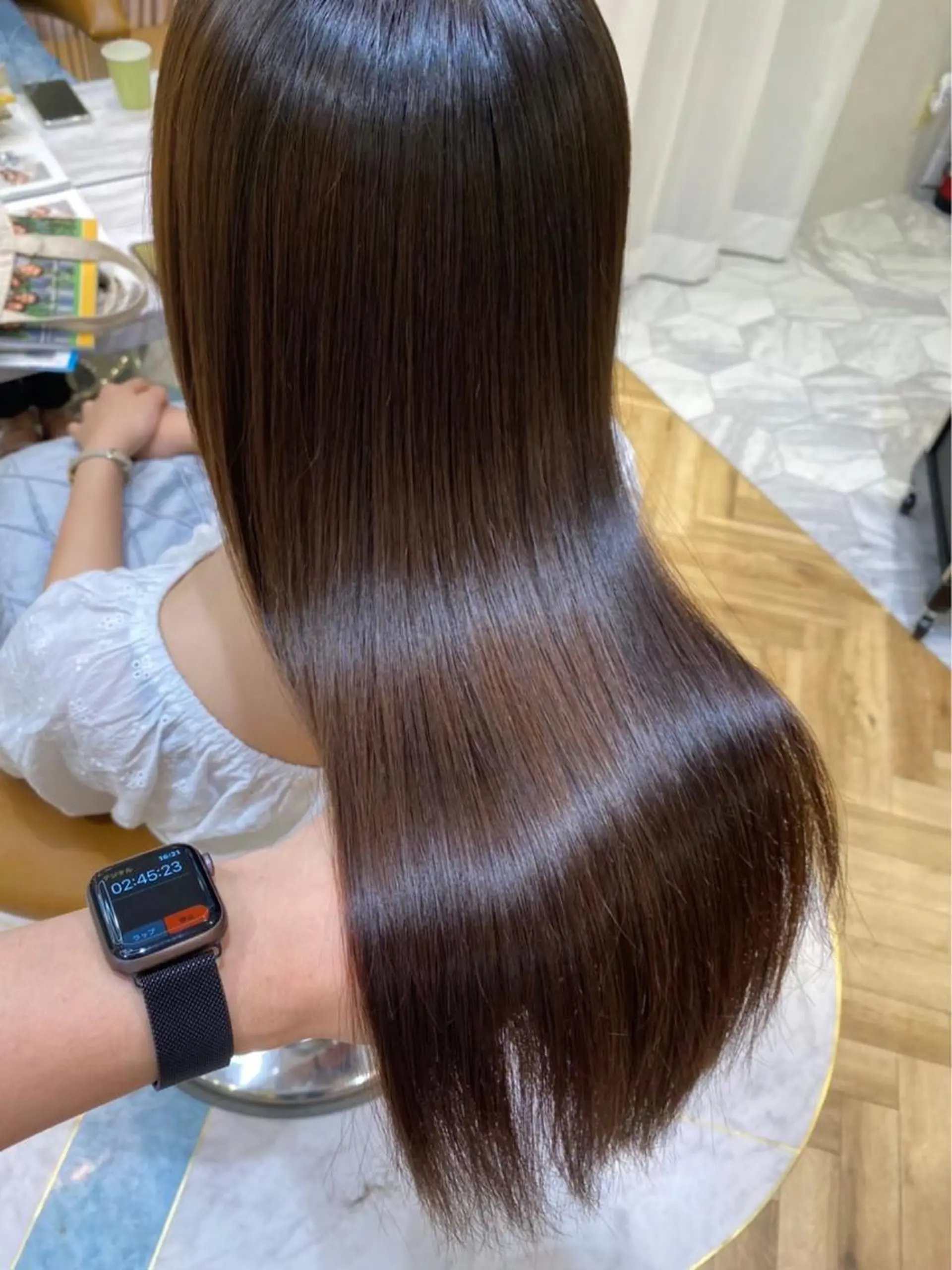 ロング カラー トリートメント レイヤー🤍 ベージュ🤍　聖奈のヘアスタイル