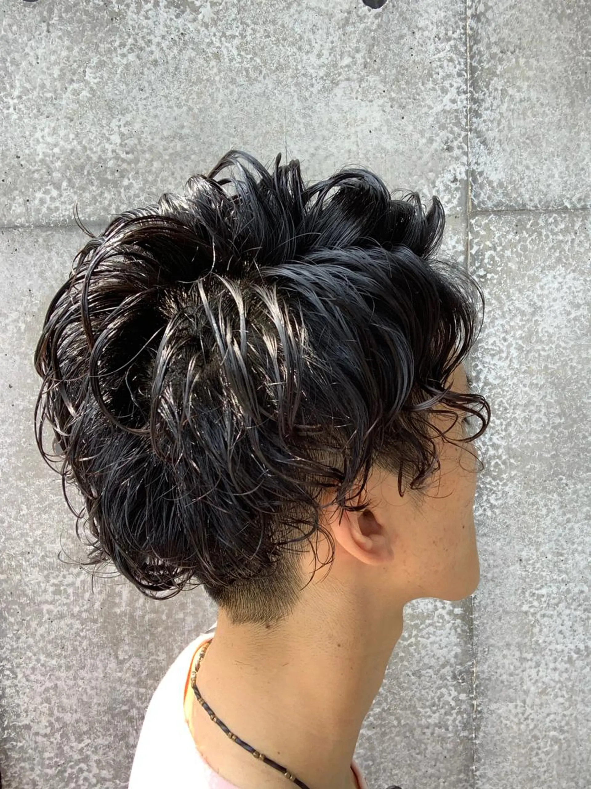 ショート カラー パーマ メンズ メンズパーマフェード シモジタカヒロのヘアスタイル