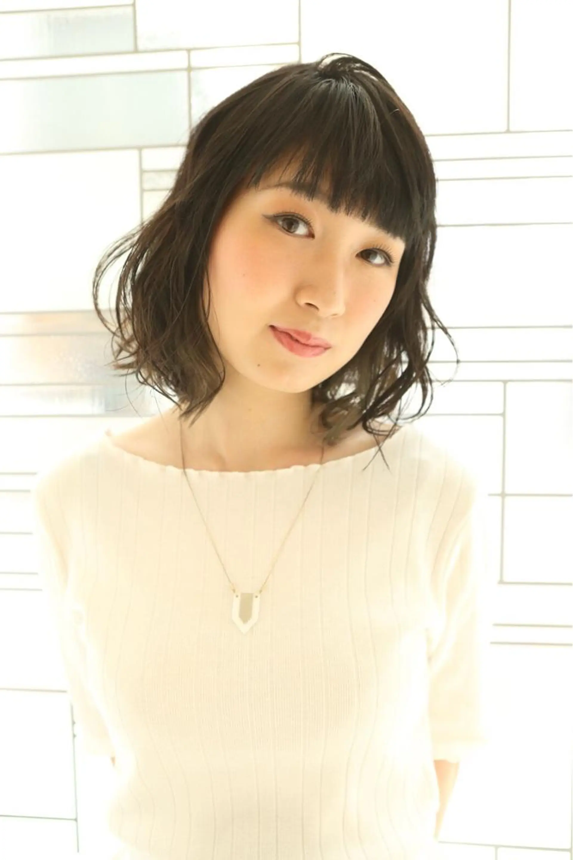 ミディアム カット 縮毛矯正 髪質改善サロン 福田昌子のヘアスタイル