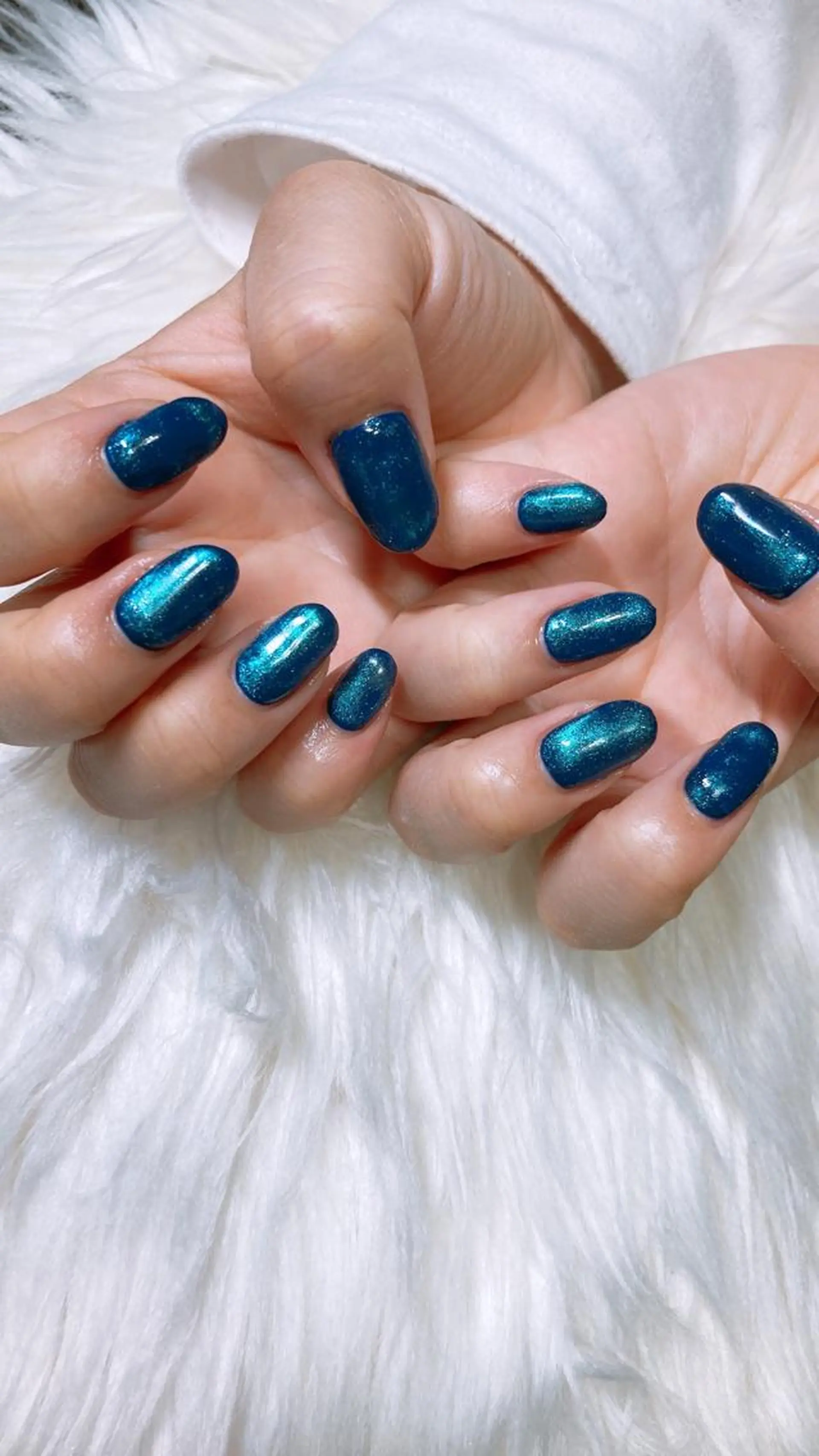 ネイル ブルー マグネットネイル ネイビー ハンドネイル ハンドケア ネイルケアサロン Campanulaのネイルデザイン