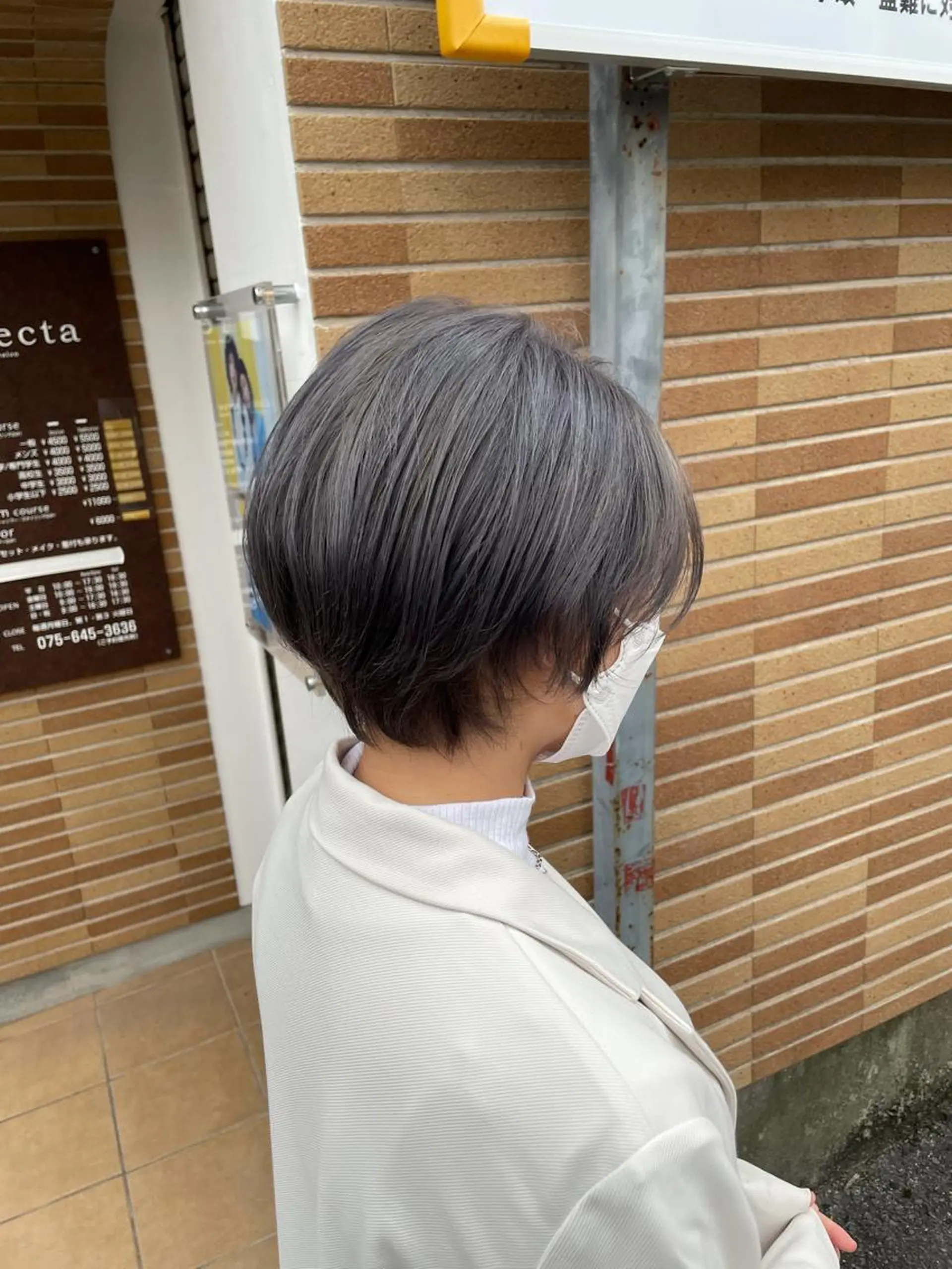 ショート カラー ブリーチ ケアブリーチ ラベンダーカラー ラベンダーグレー トリートメント befine所属・石岡 政宗のヘアスタイル