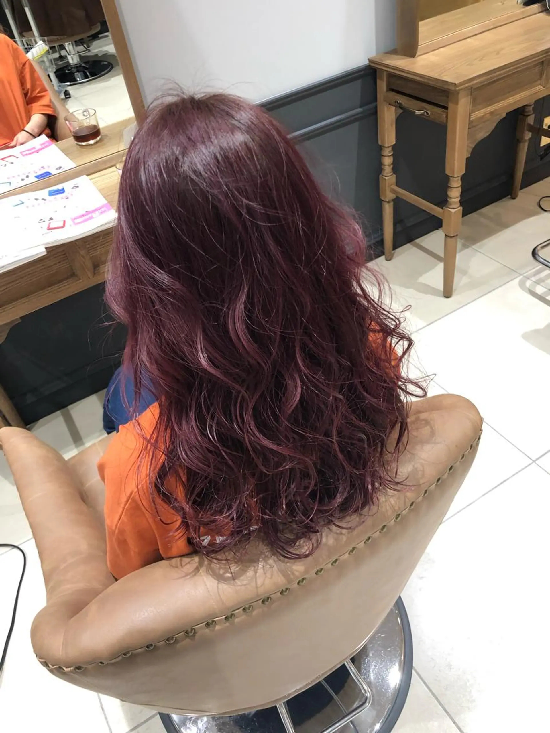 ロング カラー ピンクカラー バイオレットカラー カット ヘアカラー トリートメント 難しい髪質の縮毛矯正 高岡/射水/髪質改善のヘアスタイル