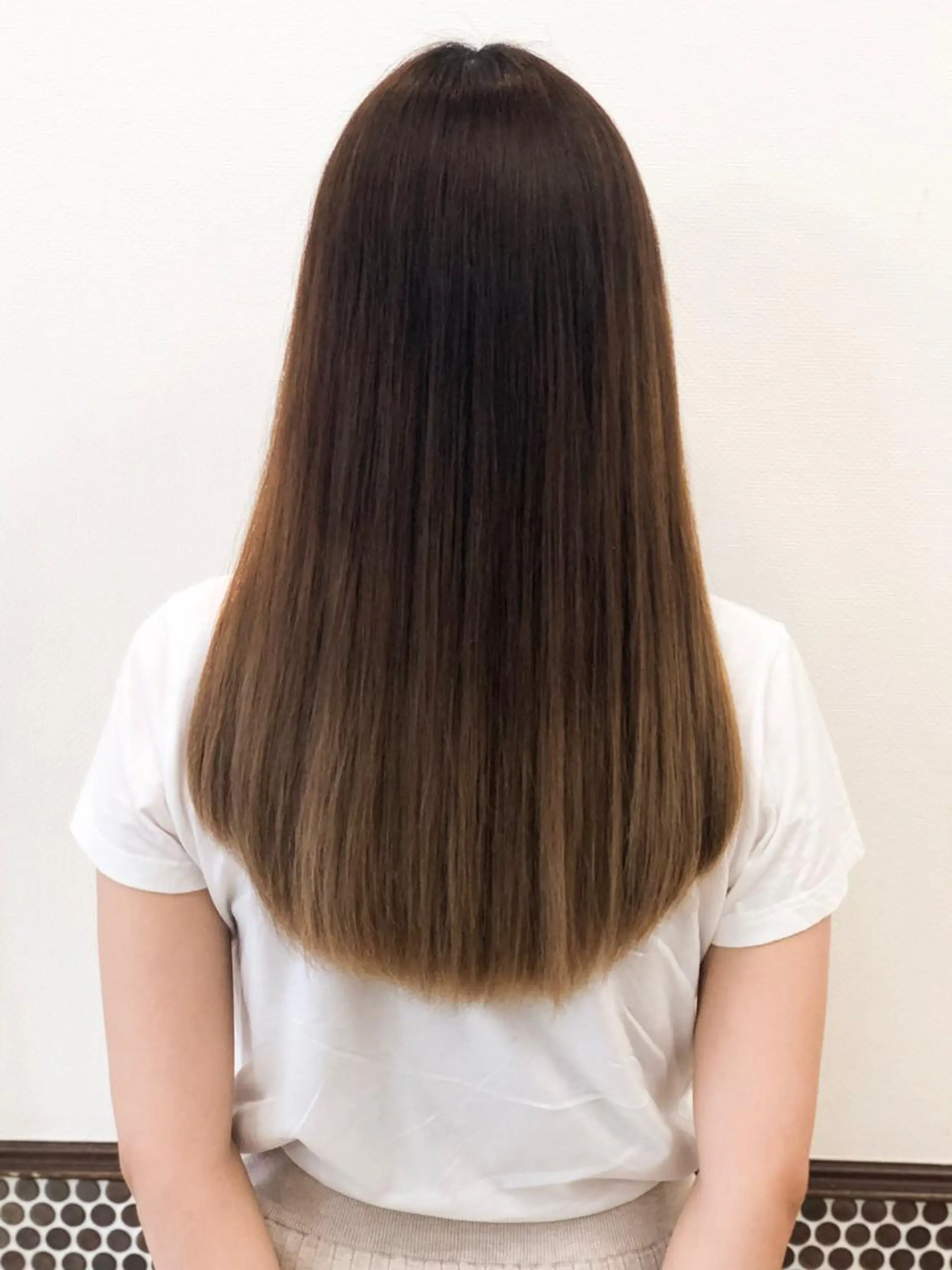 ロング カット 縮毛矯正 カセヤ リョウのヘアスタイル