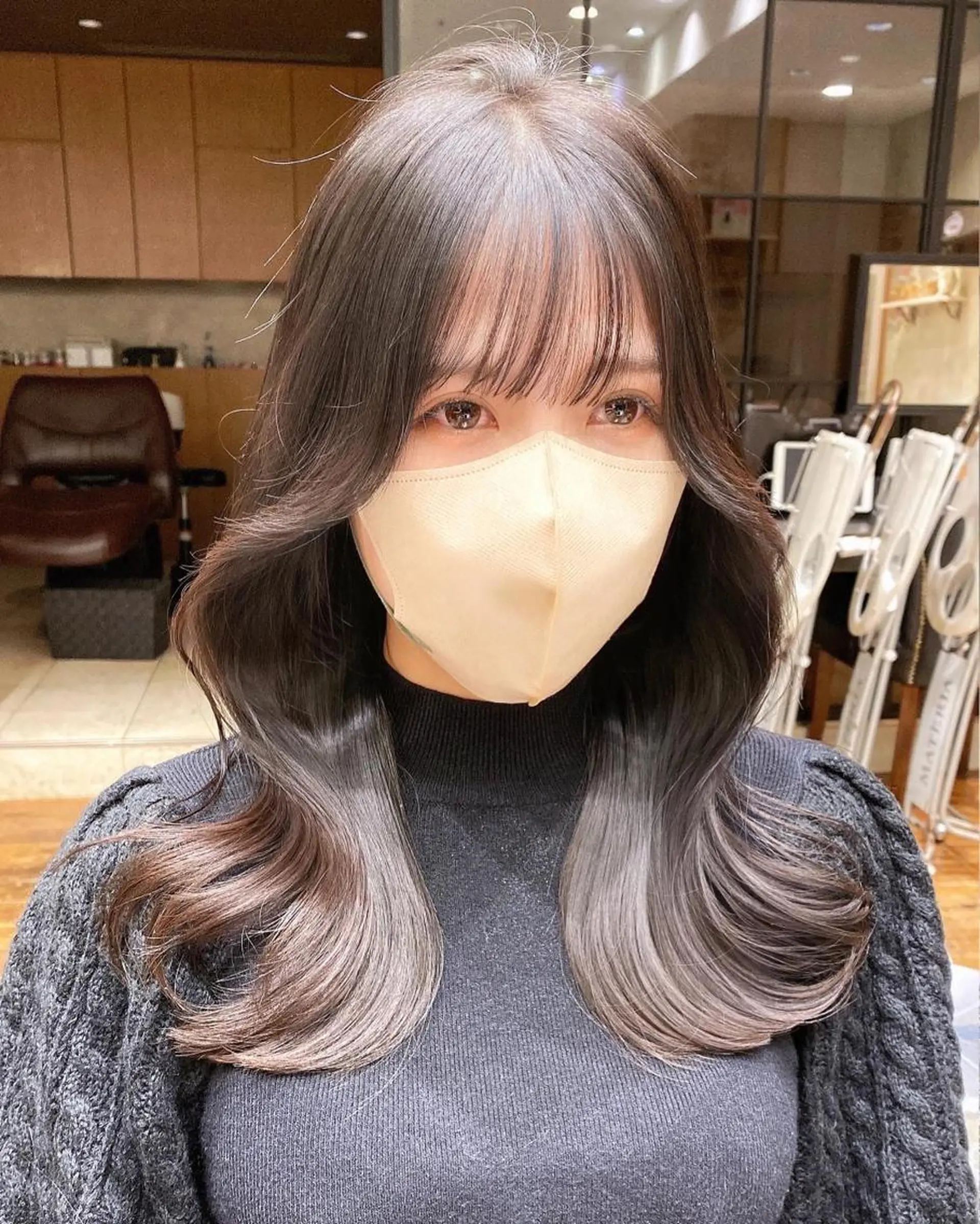 セミロング カット トリートメント On所属・顔まわりカット🌟 くびれヘア/寺門遥輝のヘアスタイル