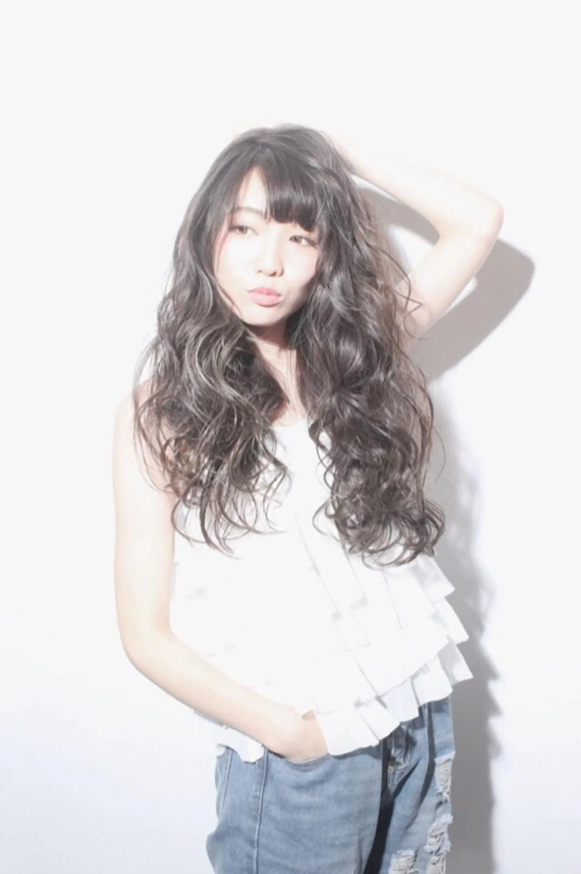 ロング アッシュ 外国人風カラー Eliss堀江所属・Eliss 堀江のヘアスタイル
