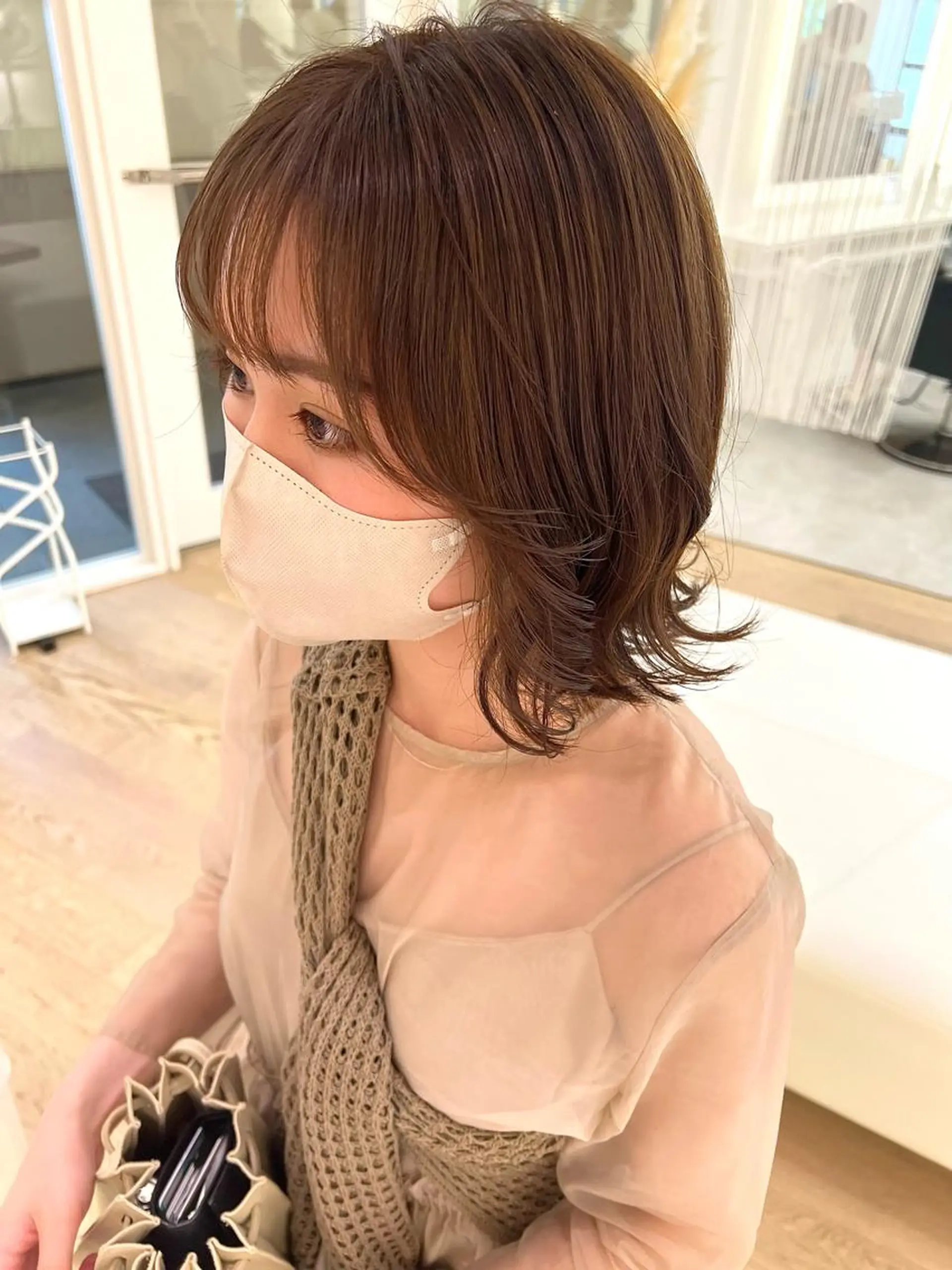 ミディアム ParveMix 佐々木梨紗🤍のヘアスタイル