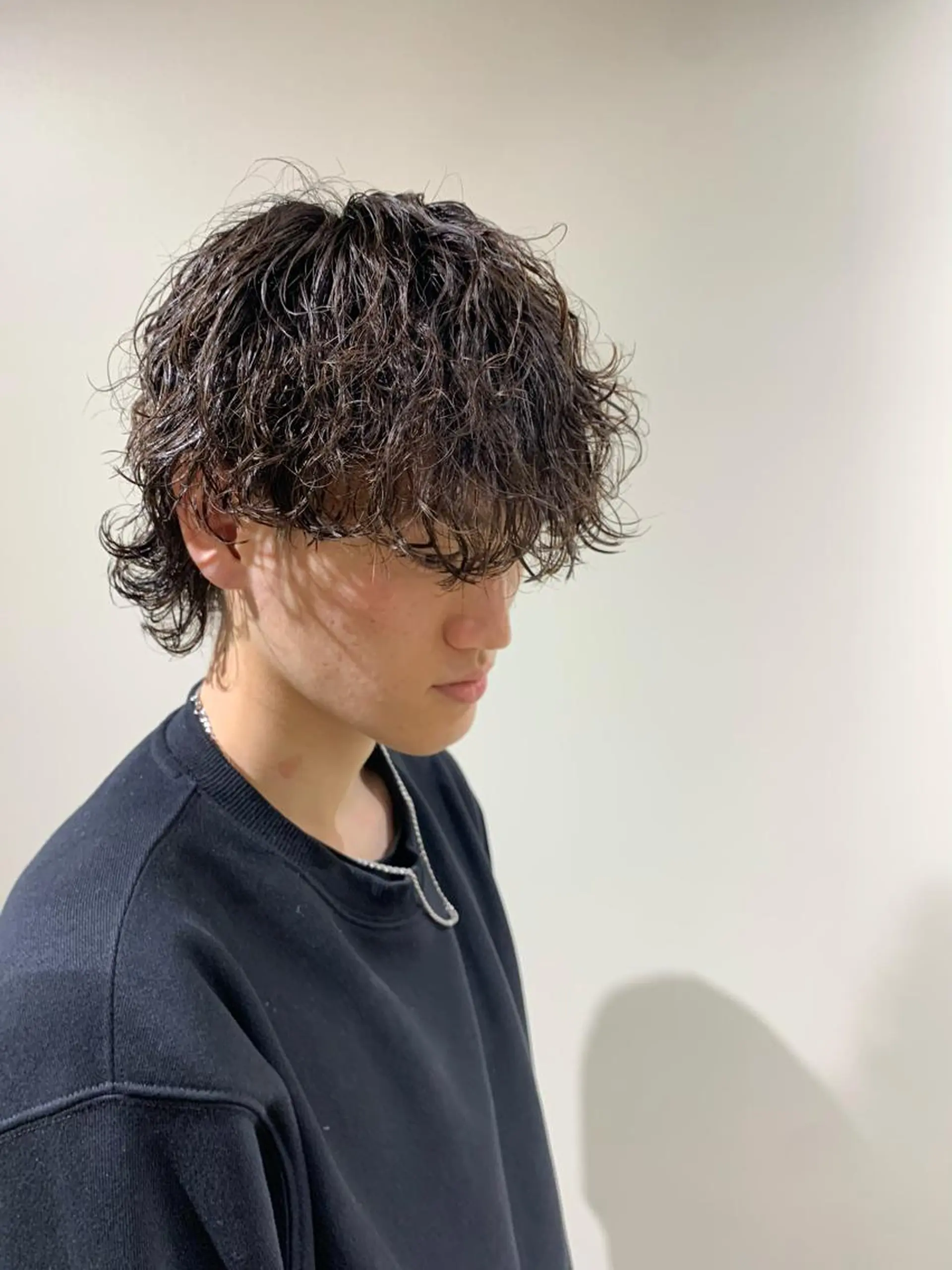 ミディアム カット パーマ 園田 将士のヘアスタイル