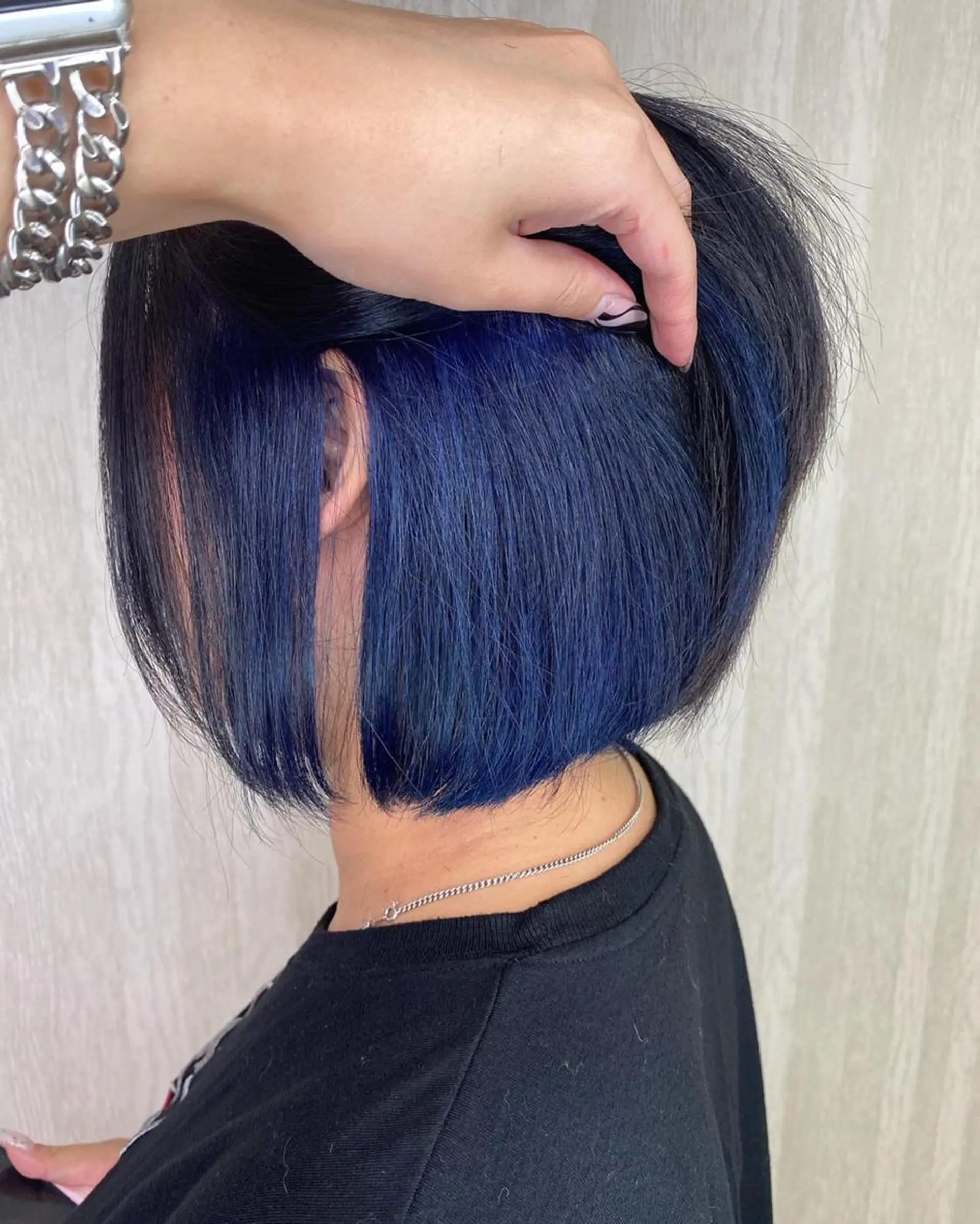 ロング カラー ブルーカラー ブルージュ インナーカラー ネイビーカラー ボブ UNDER vr 【アンダーバー】のヘアスタイル