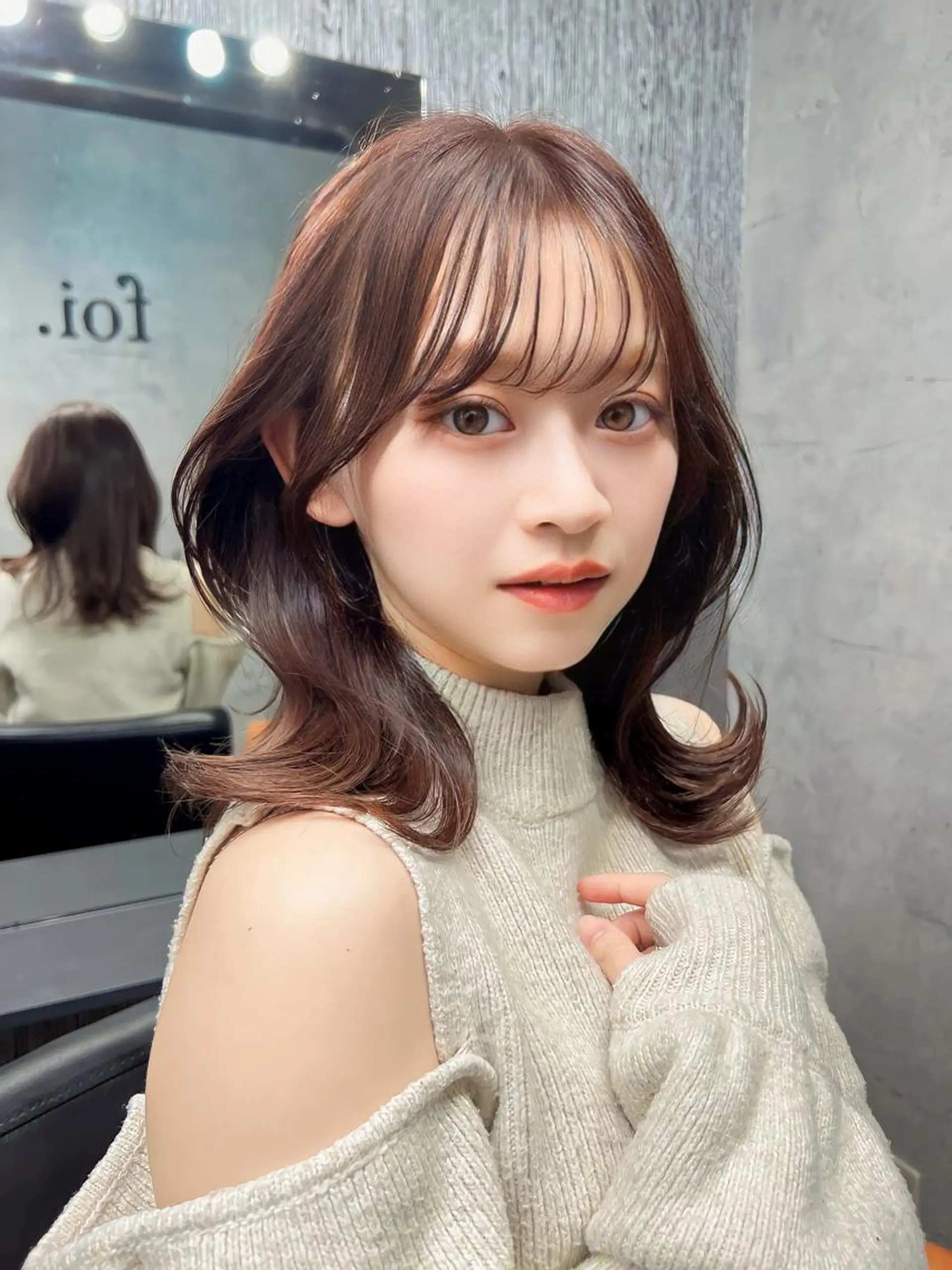 セミロング カラー 【韓国くびれ】ヘア 💕田中将吾のヘアスタイル