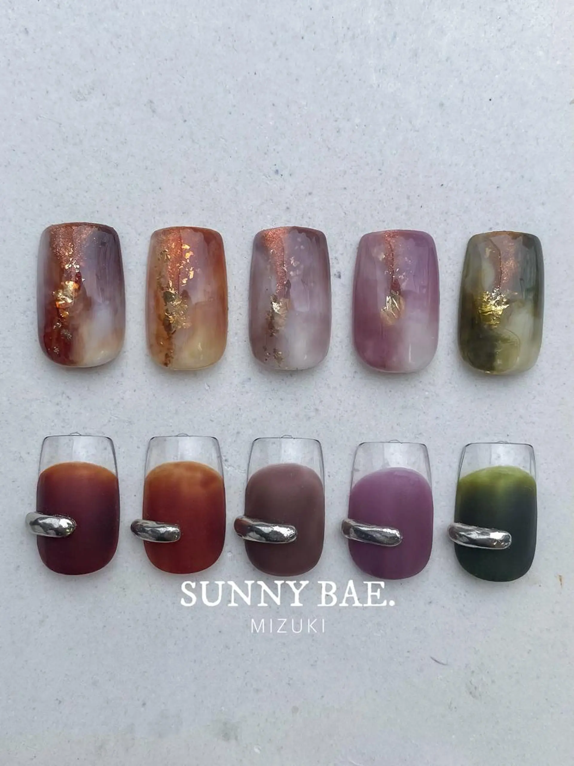 ネイル クリアネイル フレンチネイル ジェルネイル 大理石ネイル(マーブル) マットネイル SUNNY BAE. 🌼MIZUKIのネイルデザイン